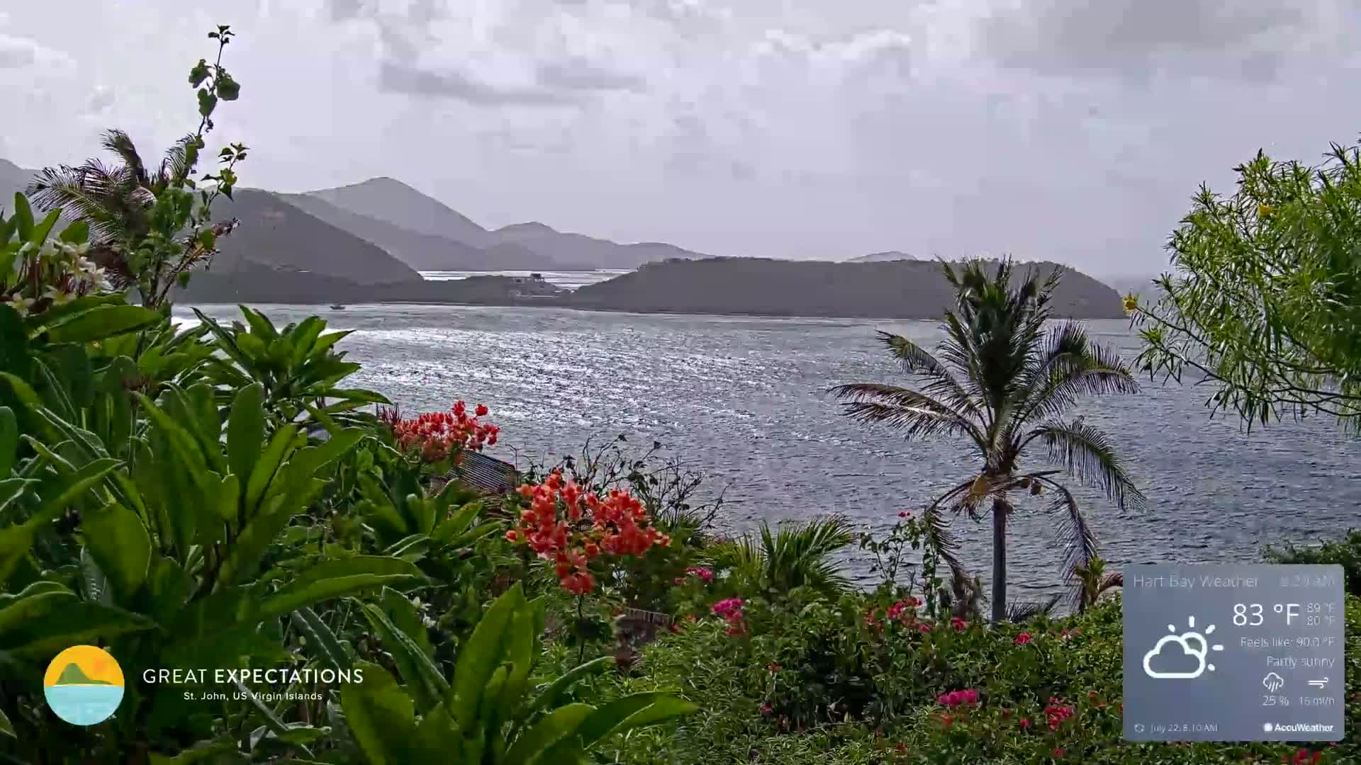 St. John, Hart & Rendezvous Bays Live Cam - Cruz Bay, St. John, United States Virgin Islands, USA