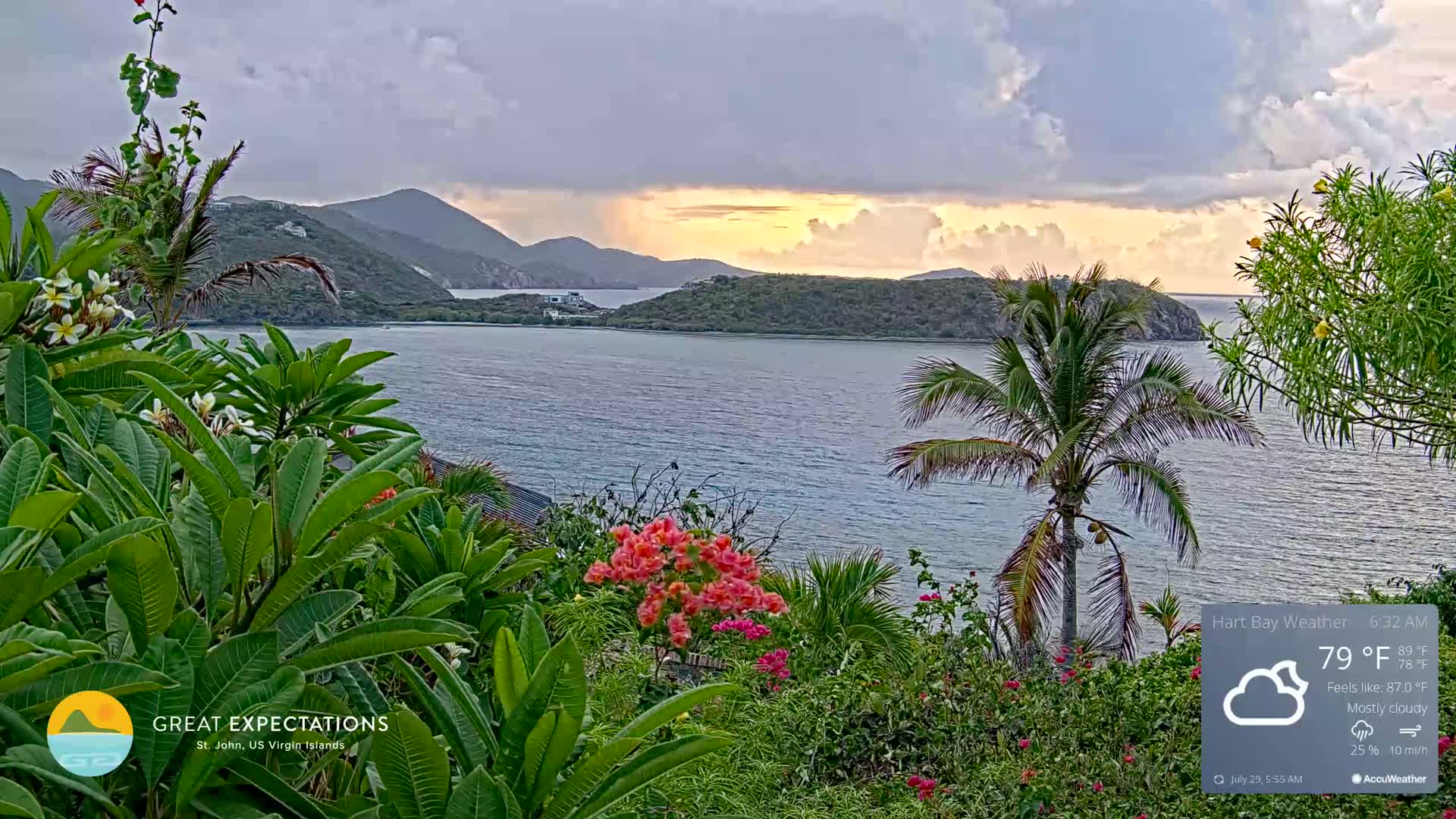 St. John, Hart & Rendezvous Bays Live Cam - Cruz Bay, St. John, United States Virgin Islands, USA