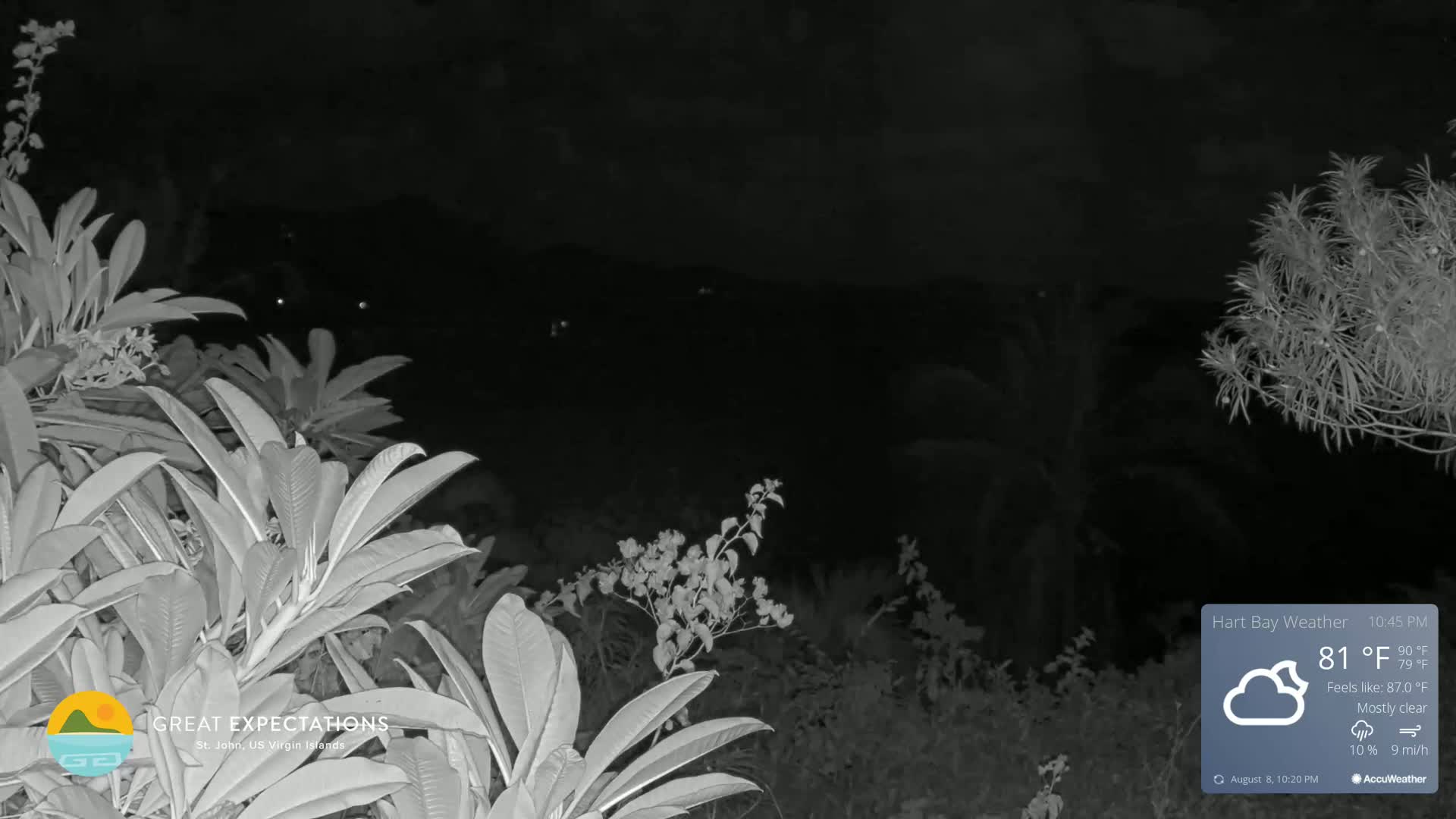 St. John, Hart & Rendezvous Bays Live Cam - Cruz Bay, St. John, United States Virgin Islands, USA