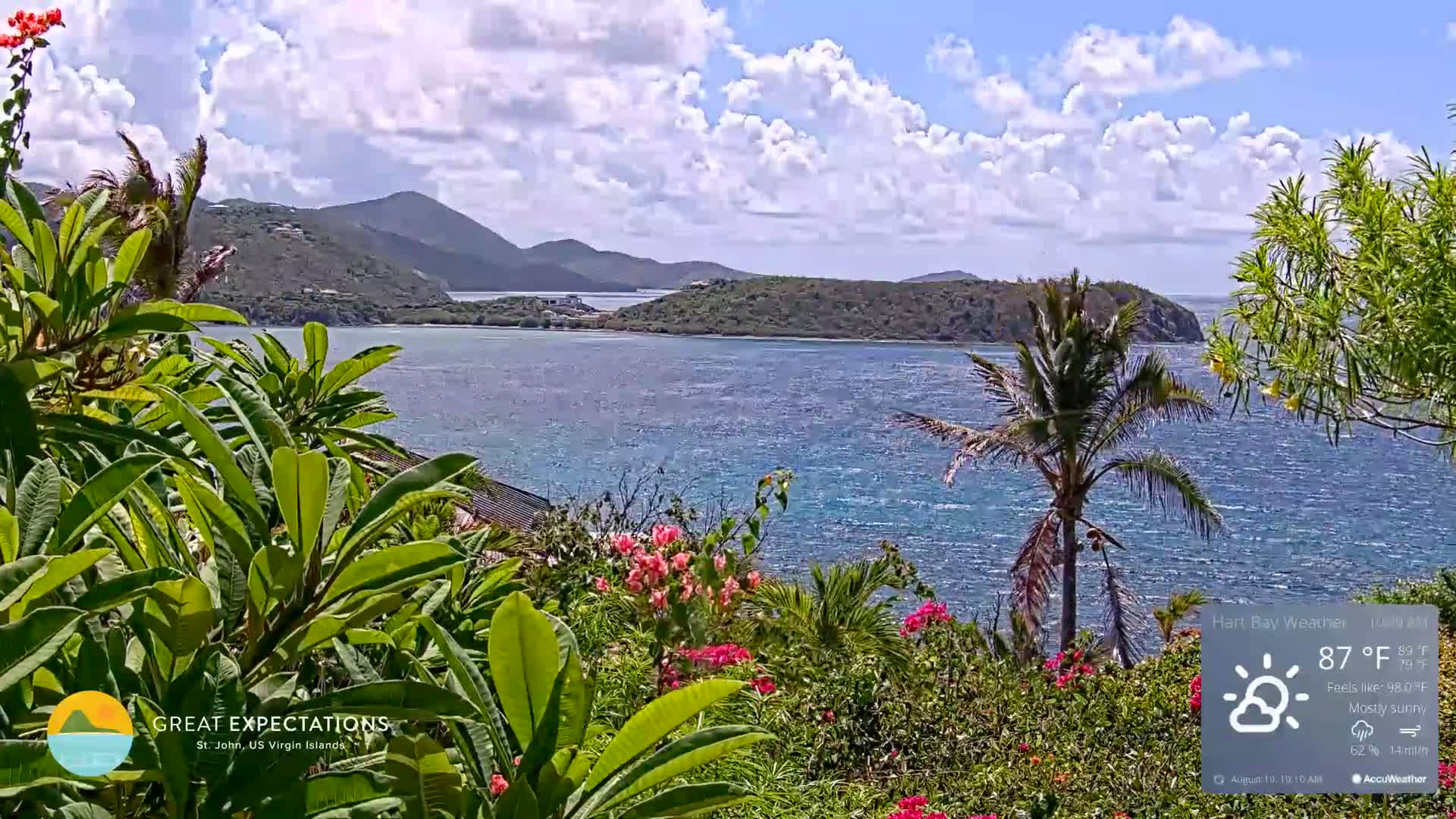 St. John, Hart & Rendezvous Bays Live Cam - Cruz Bay, St. John, United States Virgin Islands, USA