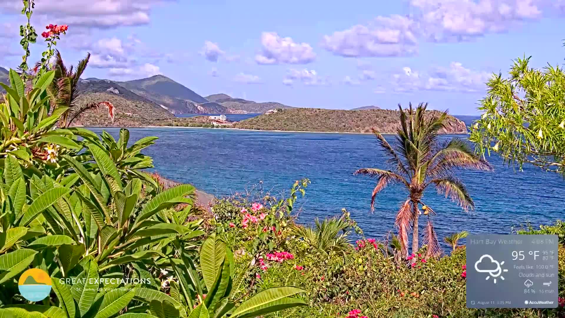 St. John, Hart & Rendezvous Bays Live Cam - Cruz Bay, St. John, United States Virgin Islands, USA