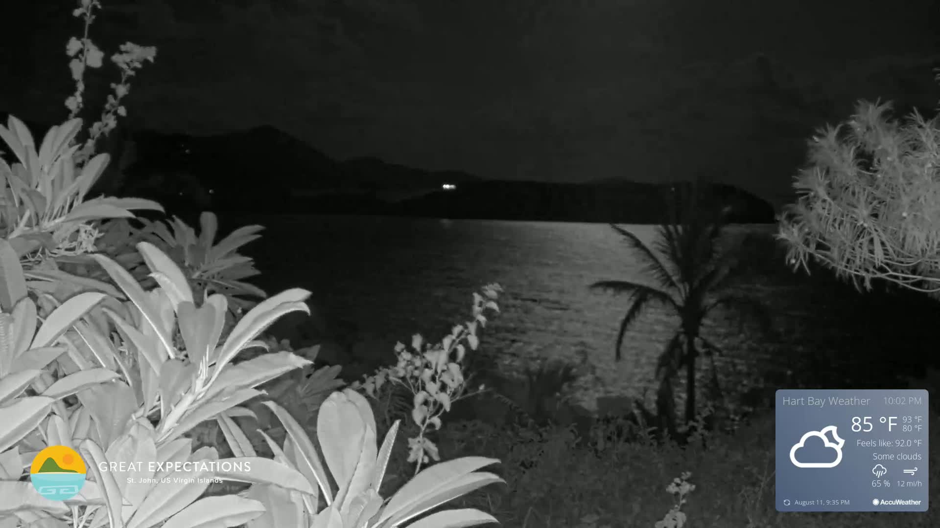 St. John, Hart & Rendezvous Bays Live Cam - Cruz Bay, St. John, United States Virgin Islands, USA