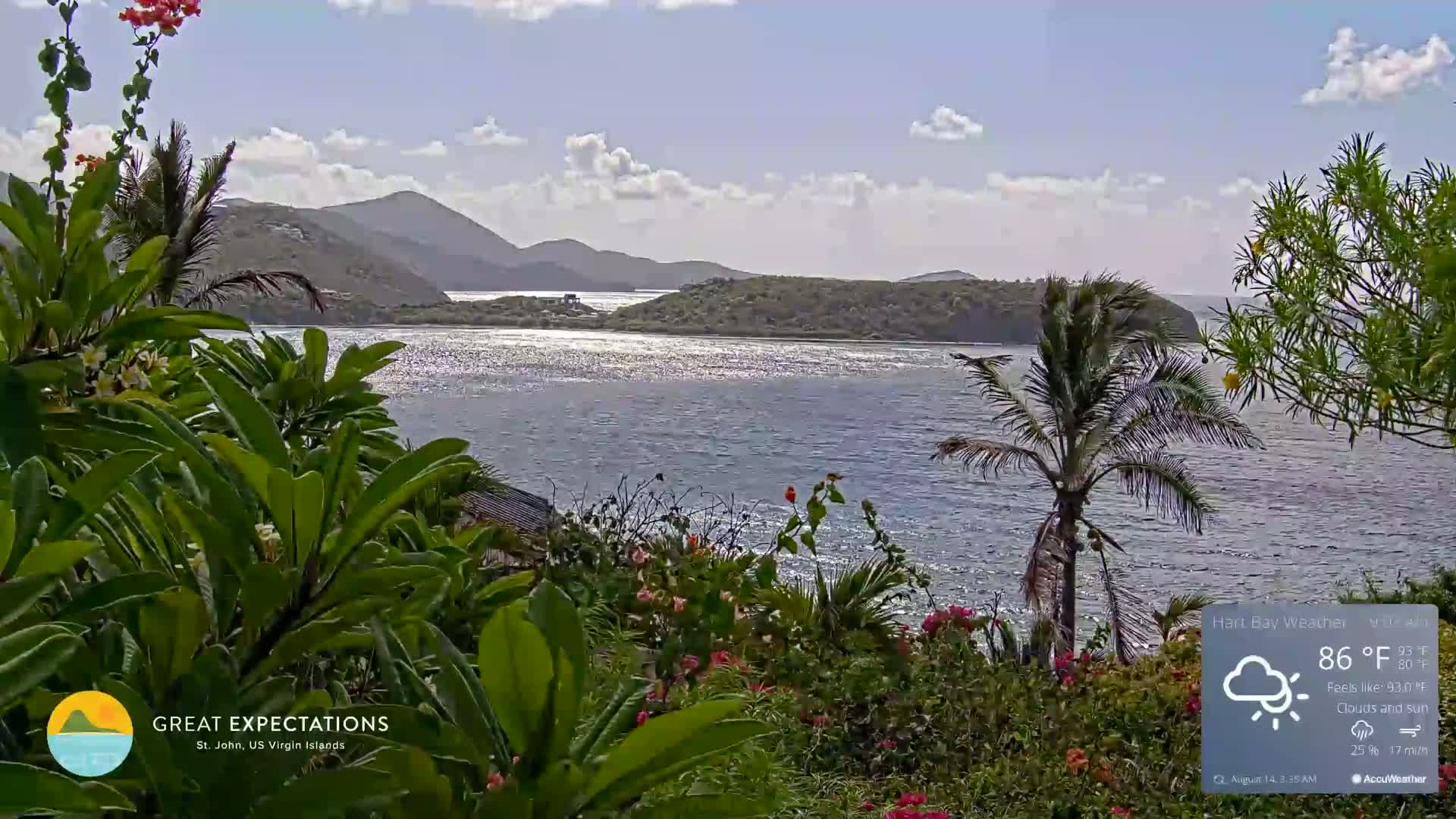 St. John, Hart & Rendezvous Bays Live Cam - Cruz Bay, St. John, United States Virgin Islands, USA