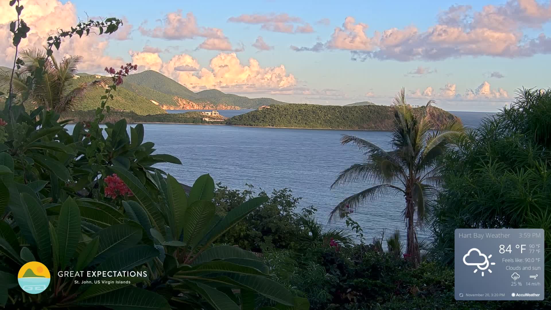 St. John, Hart & Rendezvous Bays Live Cam - Cruz Bay, St. John, United States Virgin Islands, USA
