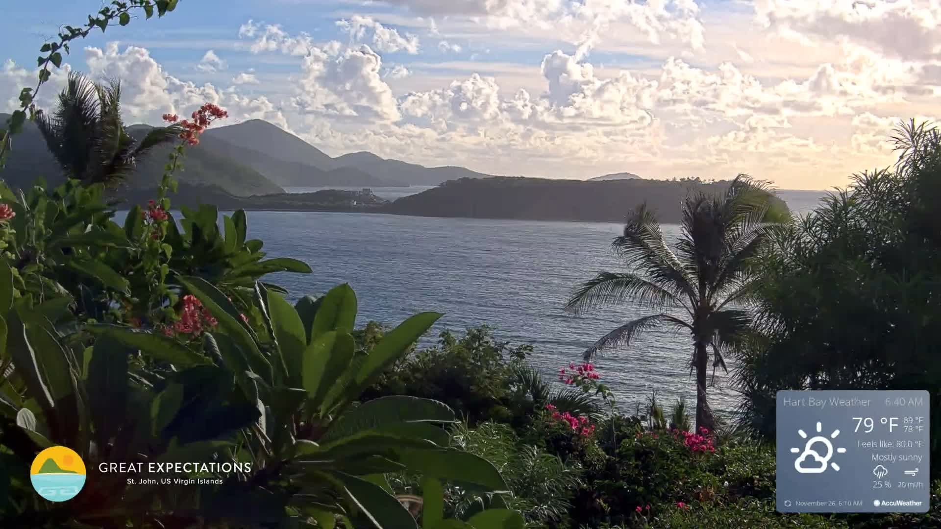 St. John, Hart & Rendezvous Bays Live Cam - Cruz Bay, St. John, United States Virgin Islands, USA