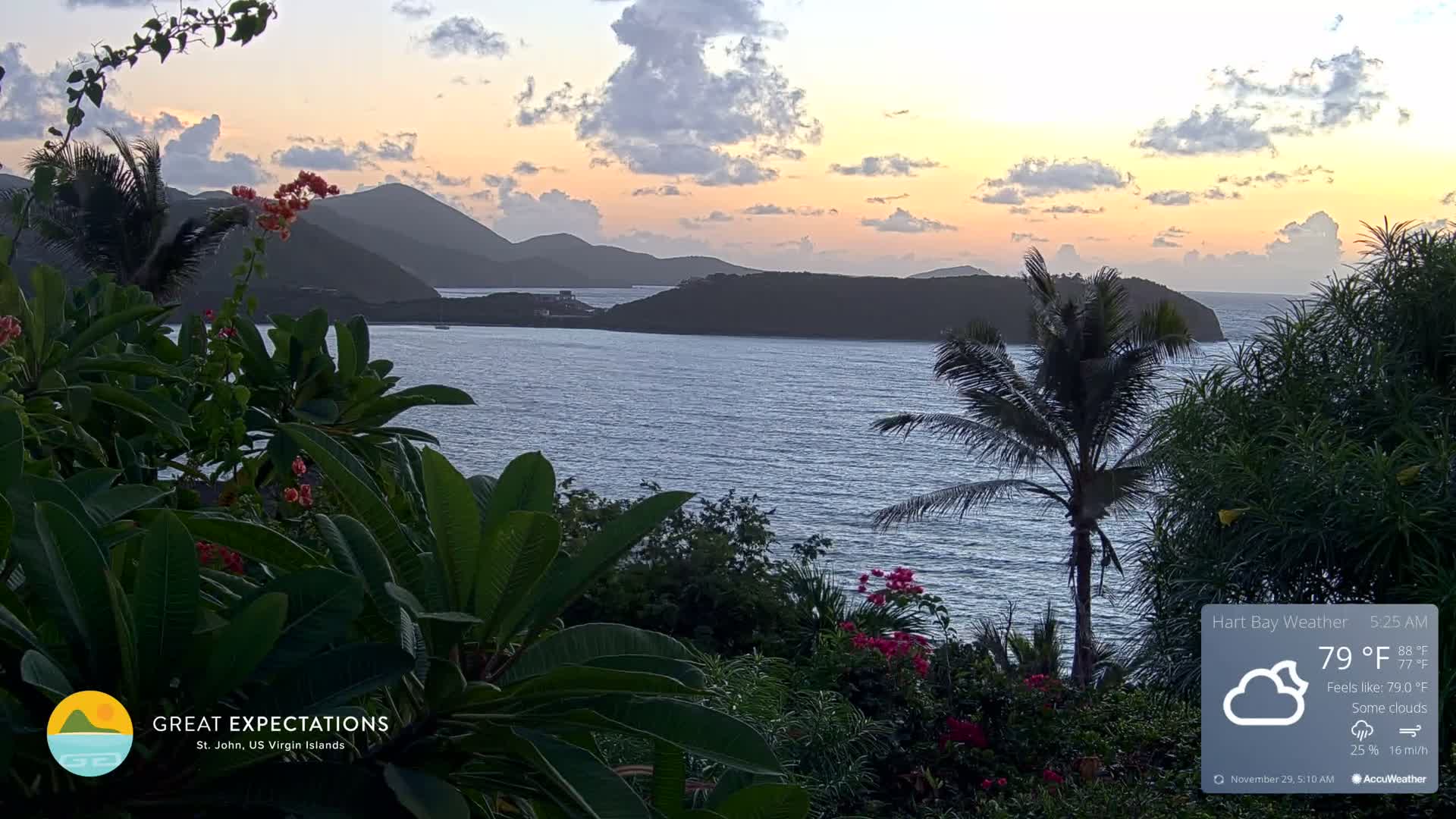 St. John, Hart & Rendezvous Bays Live Cam - Cruz Bay, St. John, United States Virgin Islands, USA