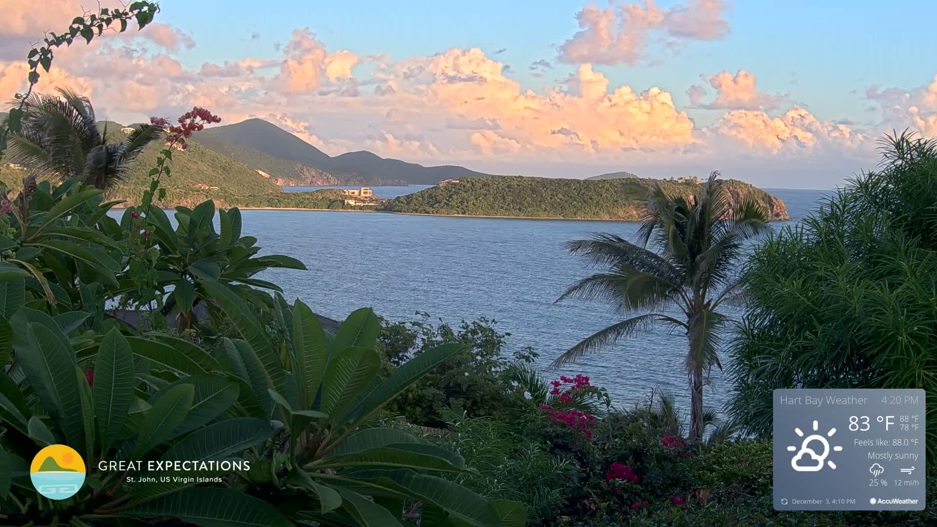 St. John, Hart & Rendezvous Bays Live Cam - Cruz Bay, St. John, United States Virgin Islands, USA
