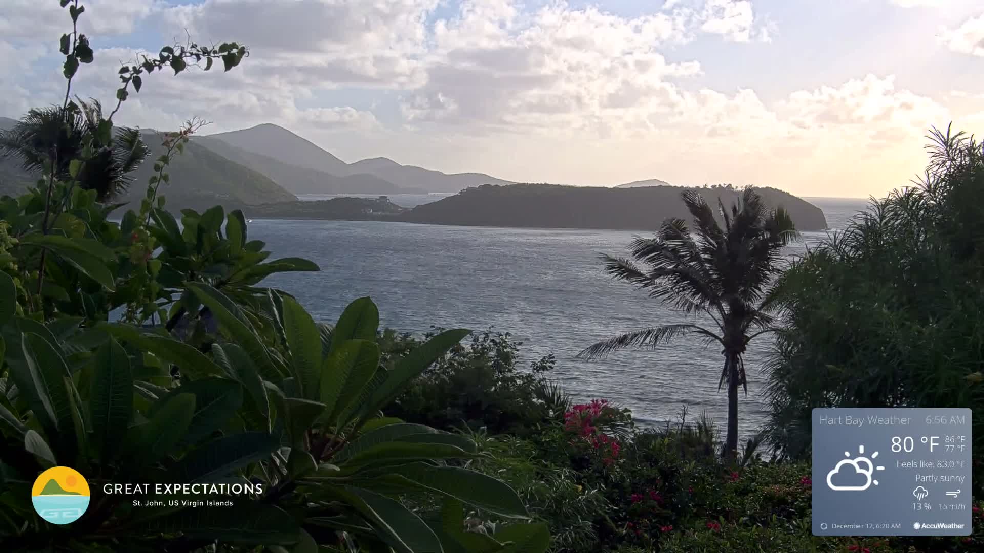 St. John, Hart & Rendezvous Bays Live Cam - Cruz Bay, St. John, United States Virgin Islands, USA