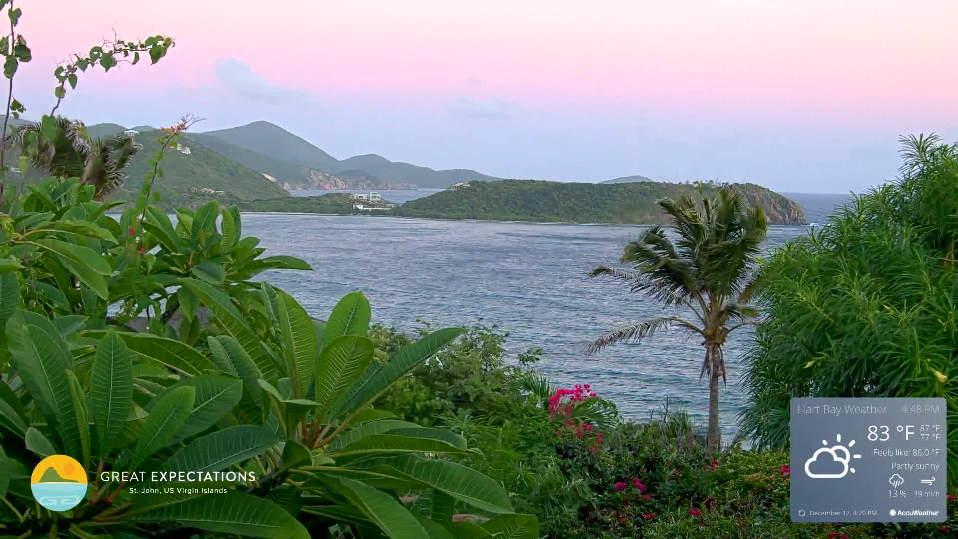 St. John, Hart & Rendezvous Bays Live Cam - Cruz Bay, St. John, United States Virgin Islands, USA