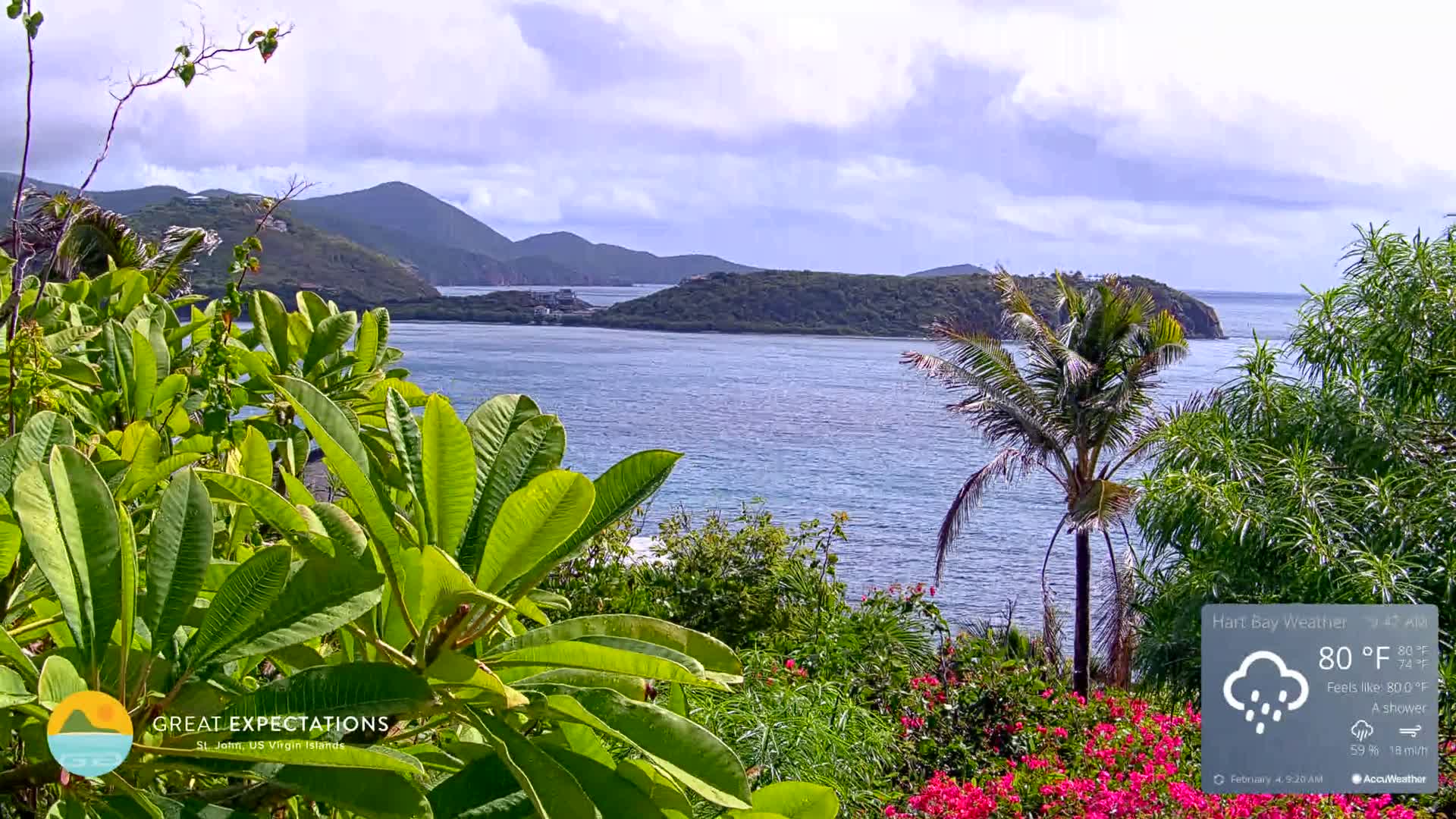 St. John, Hart & Rendezvous Bays Live Cam - Cruz Bay, St. John, United States Virgin Islands, USA