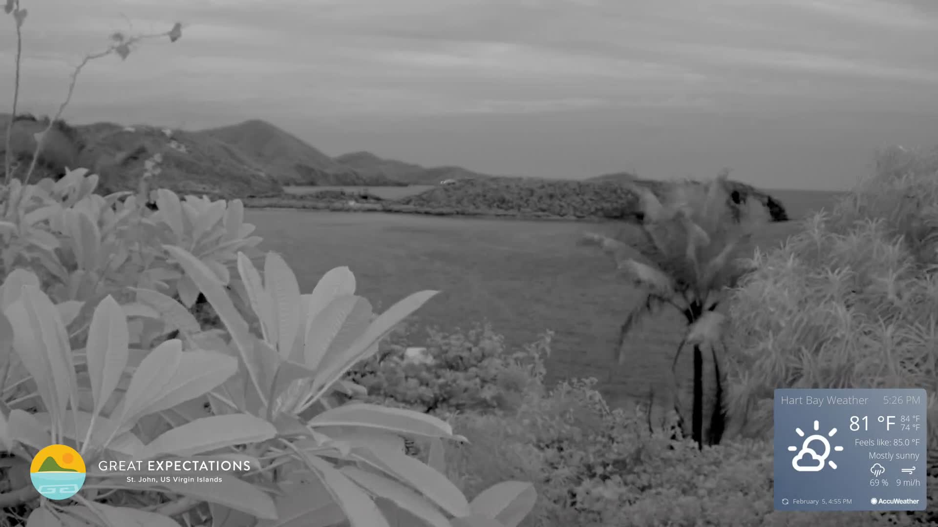 St. John, Hart & Rendezvous Bays Live Cam - Cruz Bay, St. John, United States Virgin Islands, USA