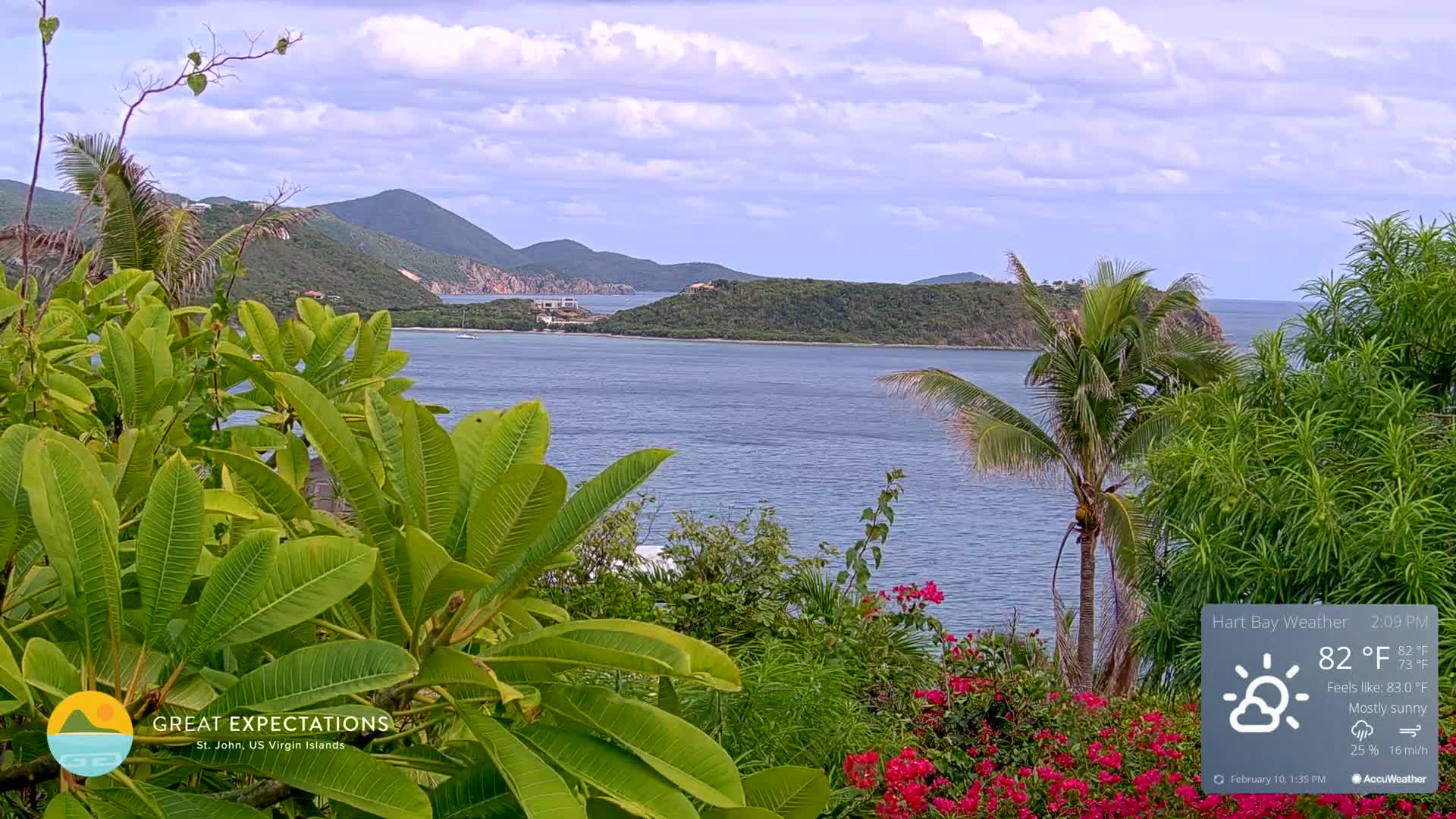 St. John, Hart & Rendezvous Bays Live Cam - Cruz Bay, St. John, United States Virgin Islands, USA