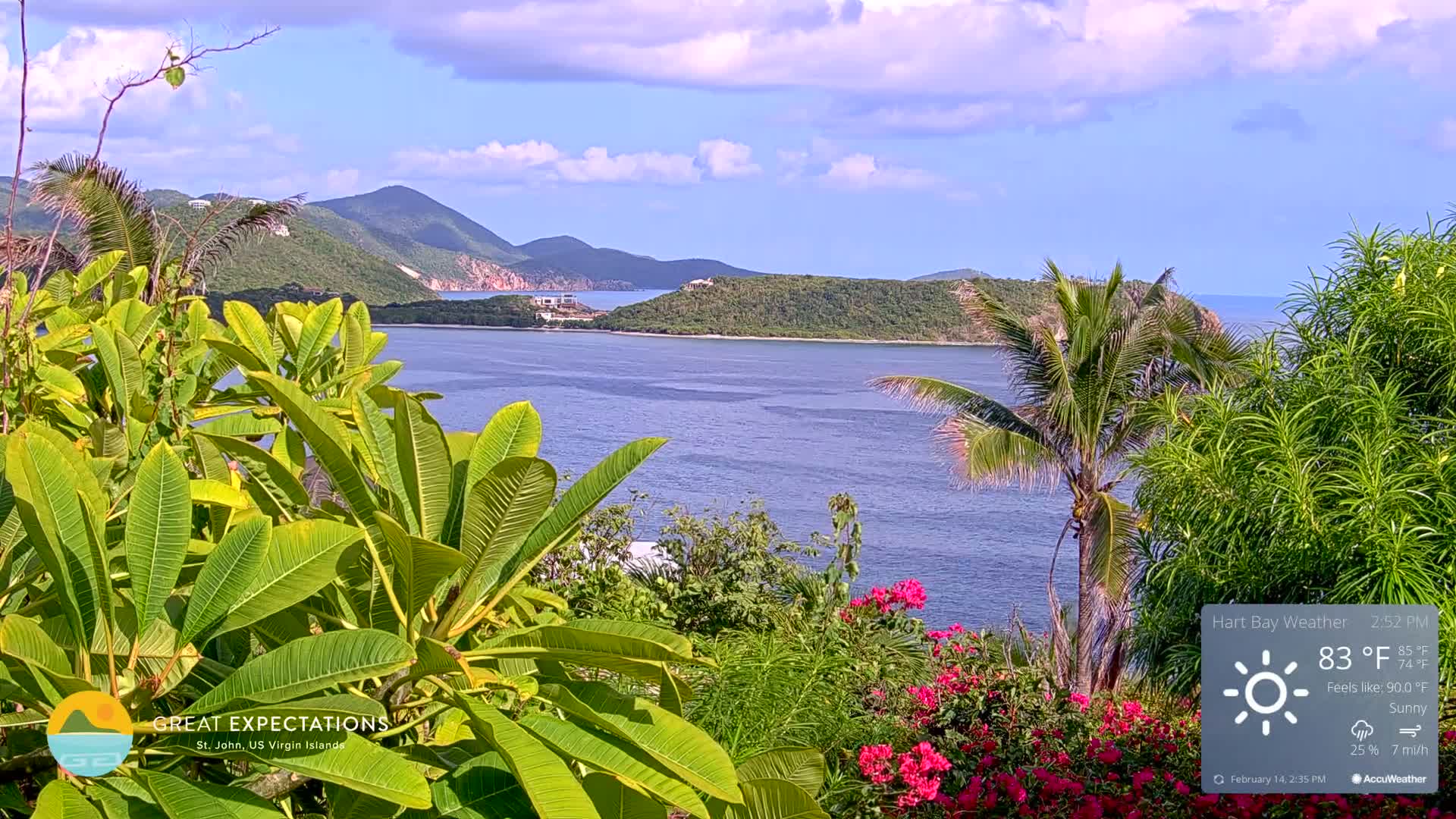 St. John, Hart & Rendezvous Bays Live Cam - Cruz Bay, St. John, United States Virgin Islands, USA