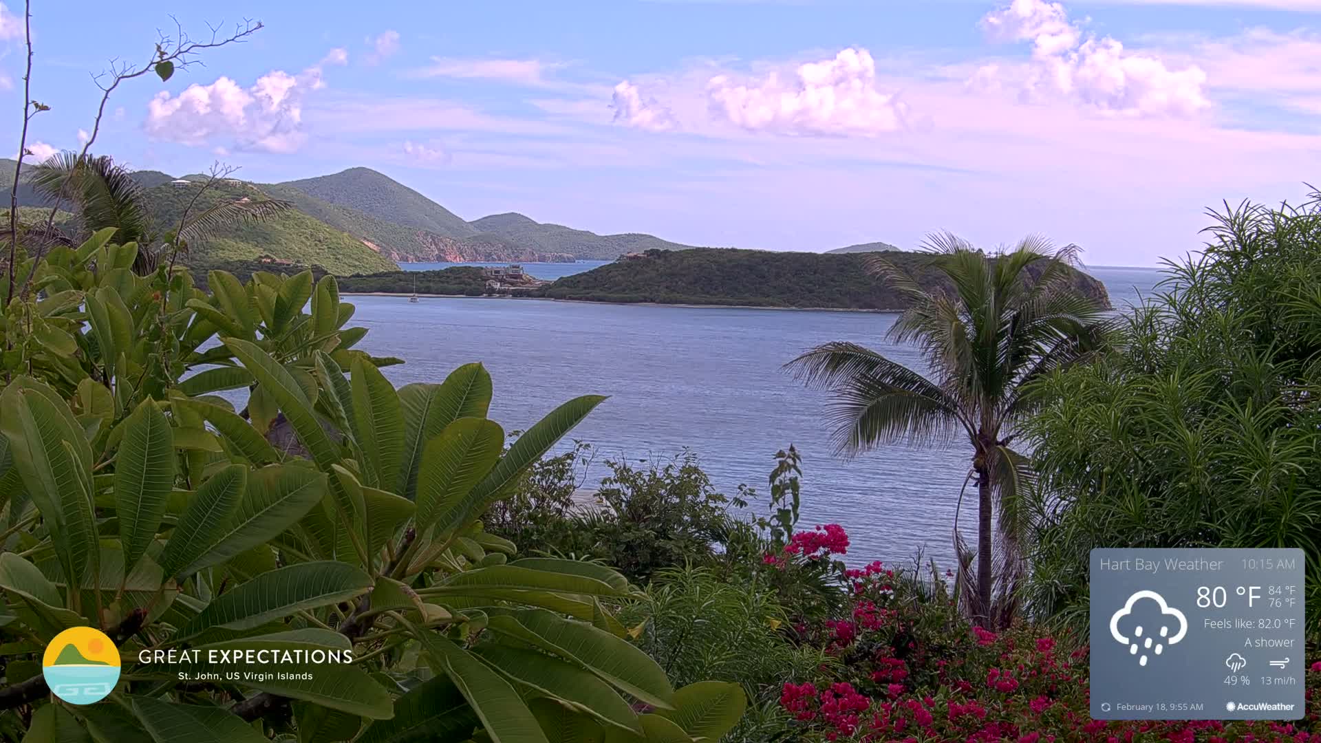St. John, Hart & Rendezvous Bays Live Cam - Cruz Bay, St. John, United States Virgin Islands, USA
