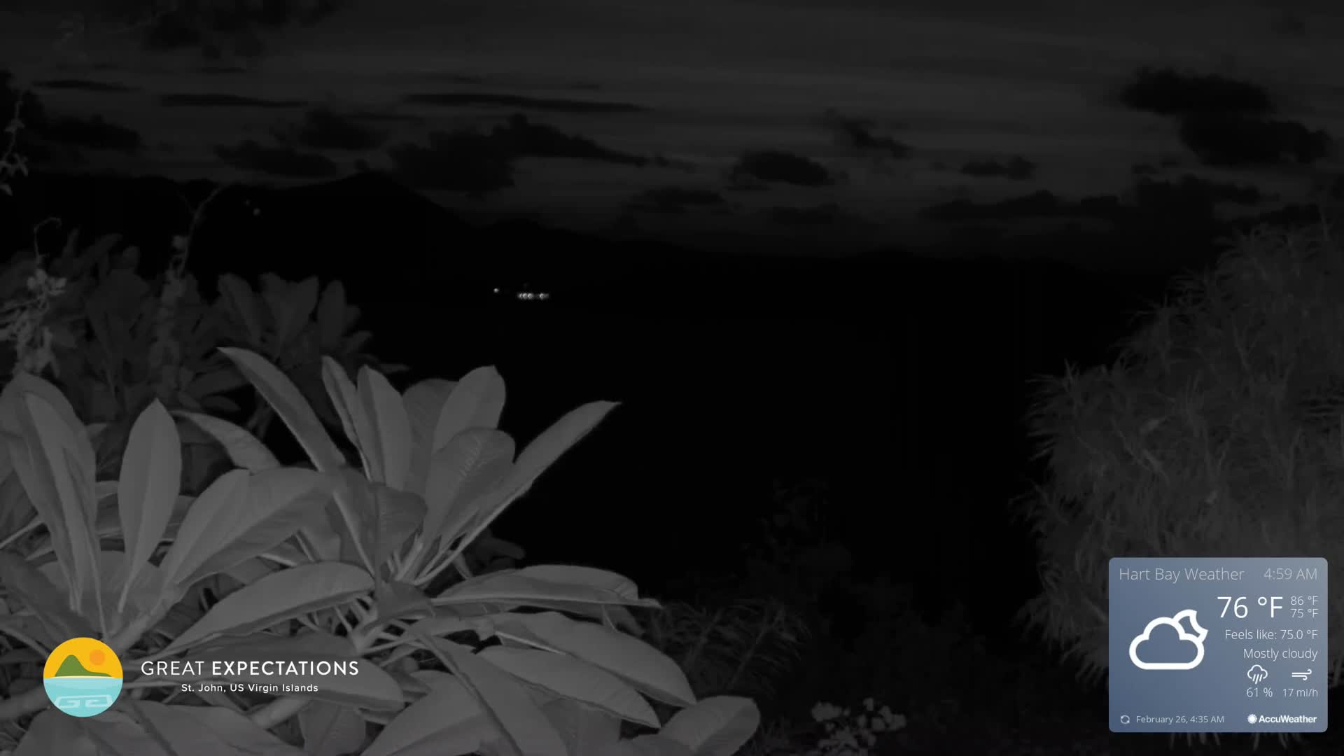 St. John, Hart & Rendezvous Bays Live Cam - Cruz Bay, St. John, United States Virgin Islands, USA