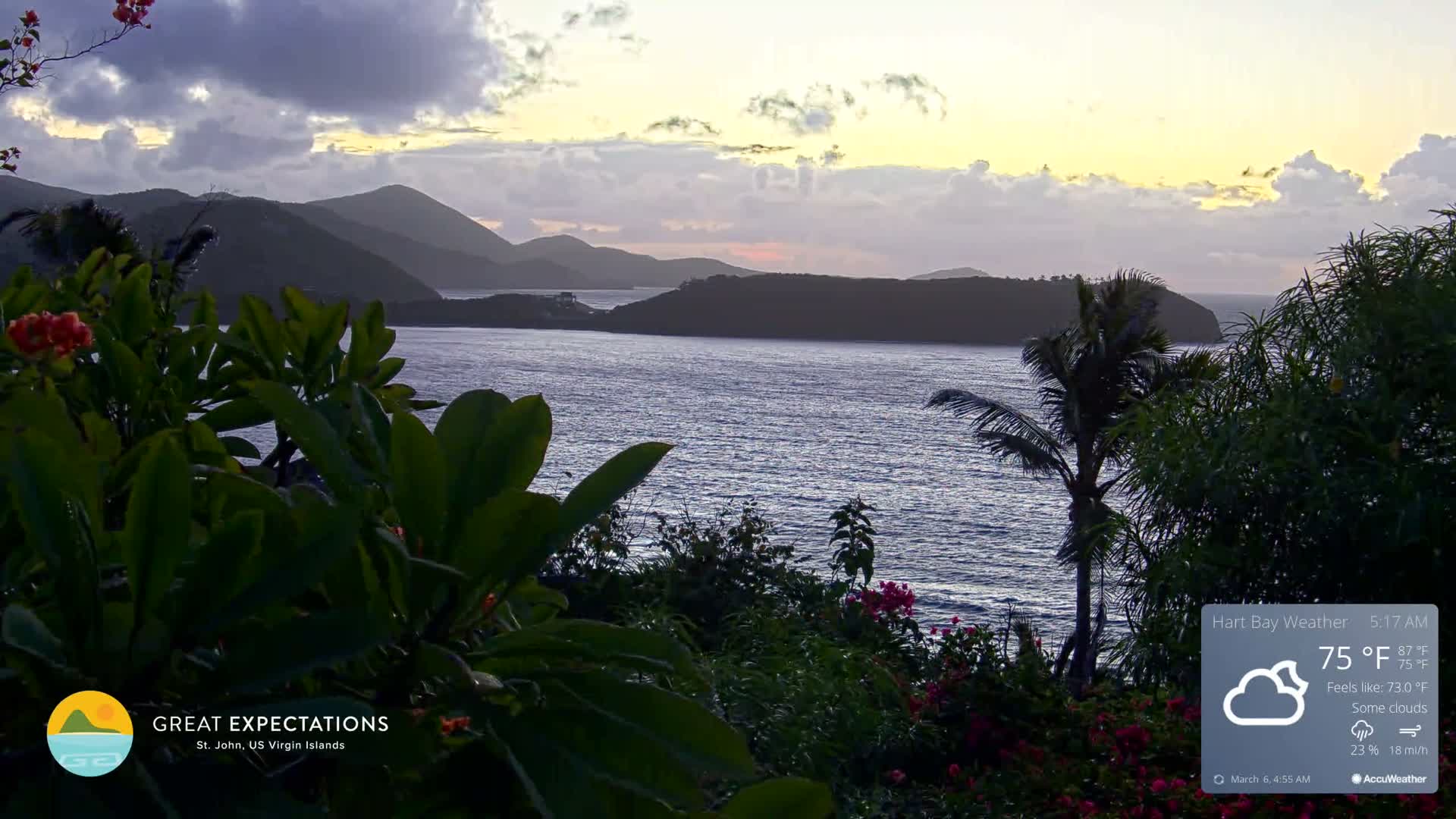 St. John, Hart & Rendezvous Bays Live Cam - Cruz Bay, St. John, United States Virgin Islands, USA