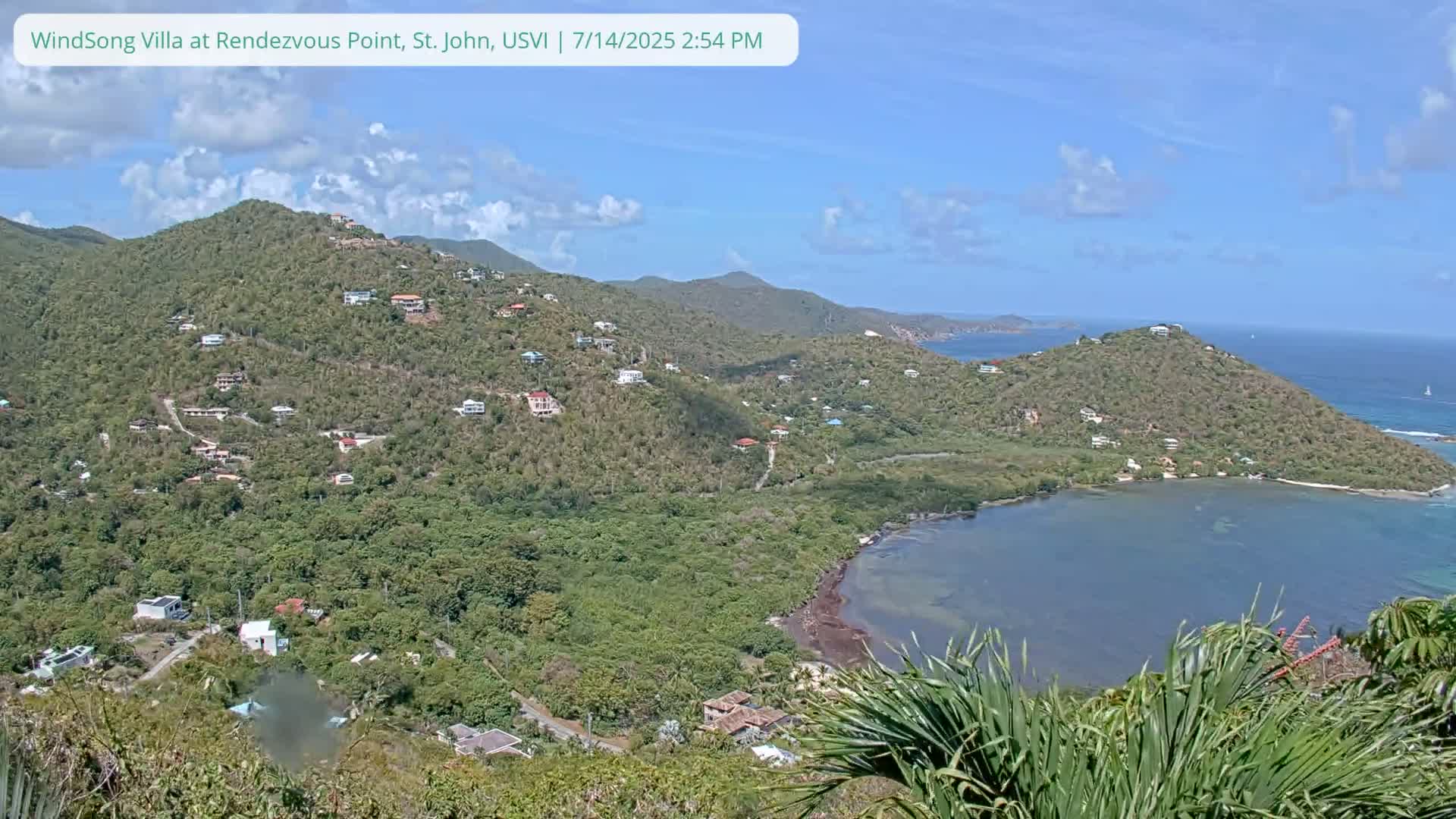 St. John, Fish Bay from Rendezvous and Ditleff Live Cam - Cruz Bay, St. John, United States Virgin Islands, USA