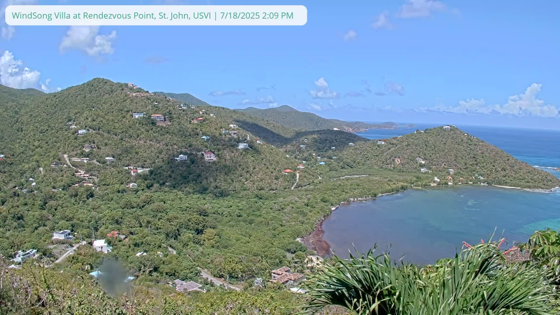 St. John, Fish Bay from Rendezvous and Ditleff Live Cam - Cruz Bay, St. John, United States Virgin Islands, USA