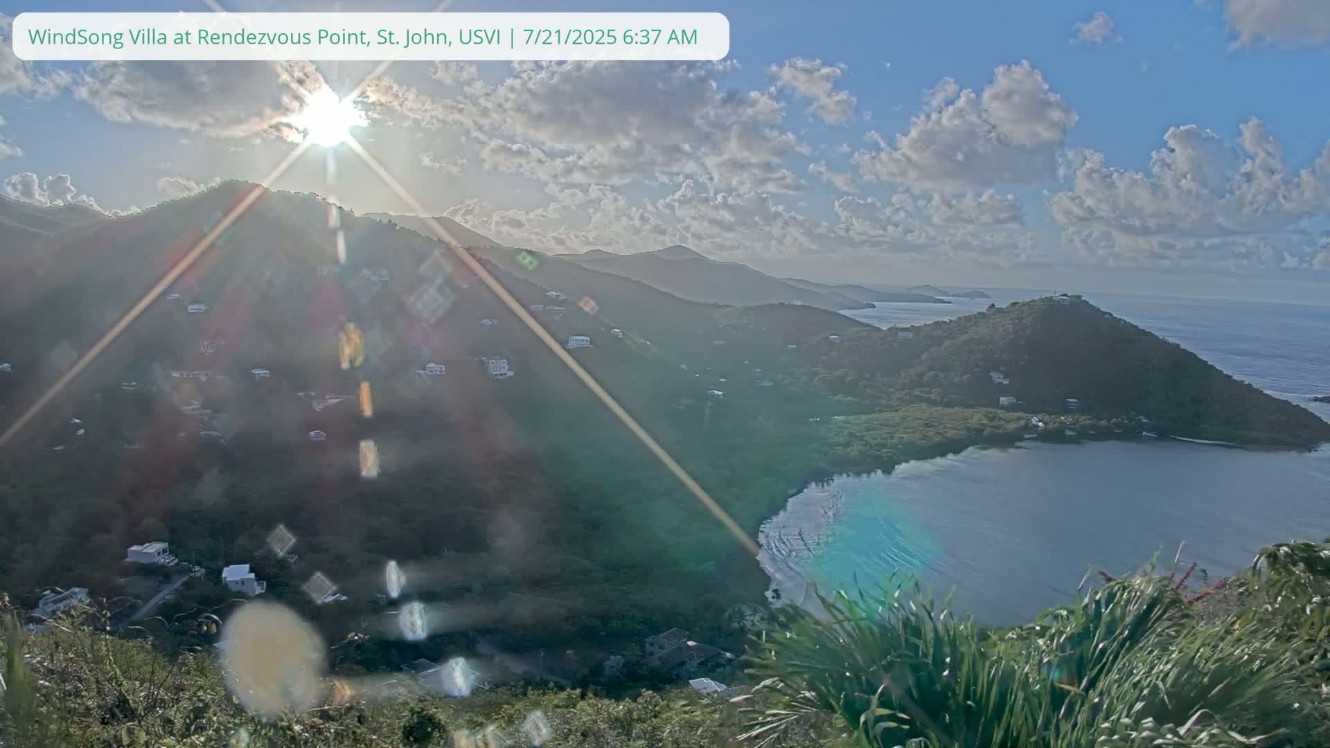 St. John, Fish Bay from Rendezvous and Ditleff Live Cam - Cruz Bay, St. John, United States Virgin Islands, USA