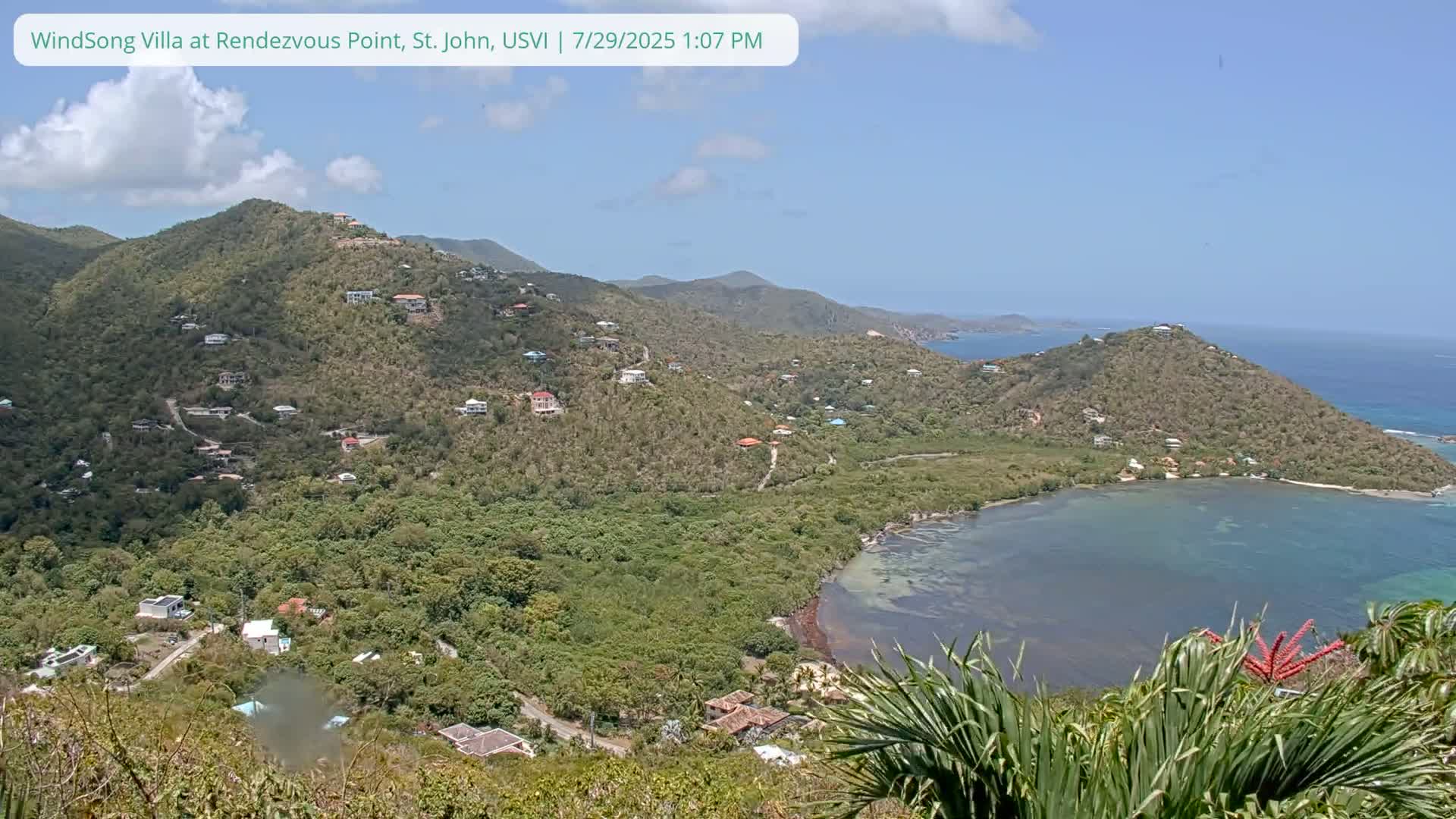 St. John, Fish Bay from Rendezvous and Ditleff Live Cam - Cruz Bay, St. John, United States Virgin Islands, USA