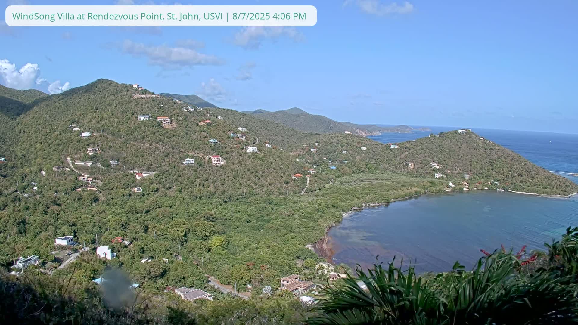 St. John, Fish Bay from Rendezvous and Ditleff Live Cam - Cruz Bay, St. John, United States Virgin Islands, USA