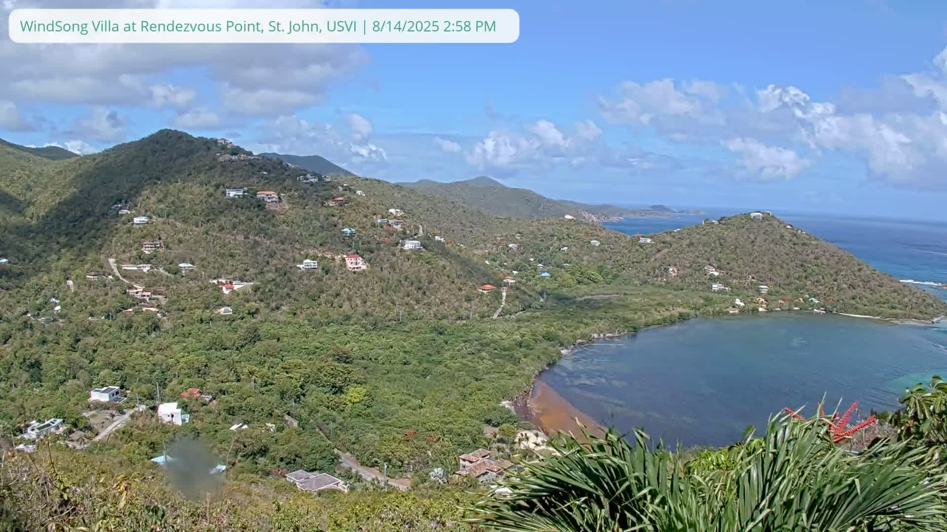 St. John, Fish Bay from Rendezvous and Ditleff Live Cam - Cruz Bay, St. John, United States Virgin Islands, USA