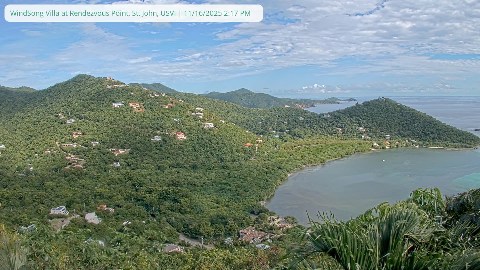 St. John, Fish Bay from Rendezvous and Ditleff Live Cam - Cruz Bay, St. John, United States Virgin Islands, USA