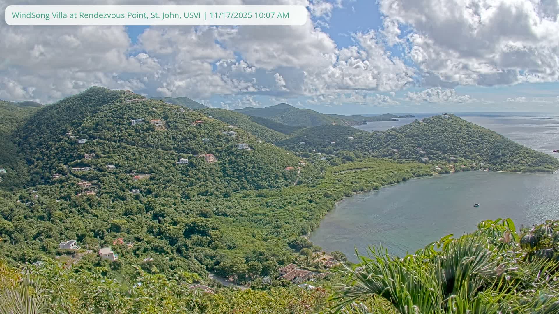 St. John, Fish Bay from Rendezvous and Ditleff Live Cam - Cruz Bay, St. John, United States Virgin Islands, USA