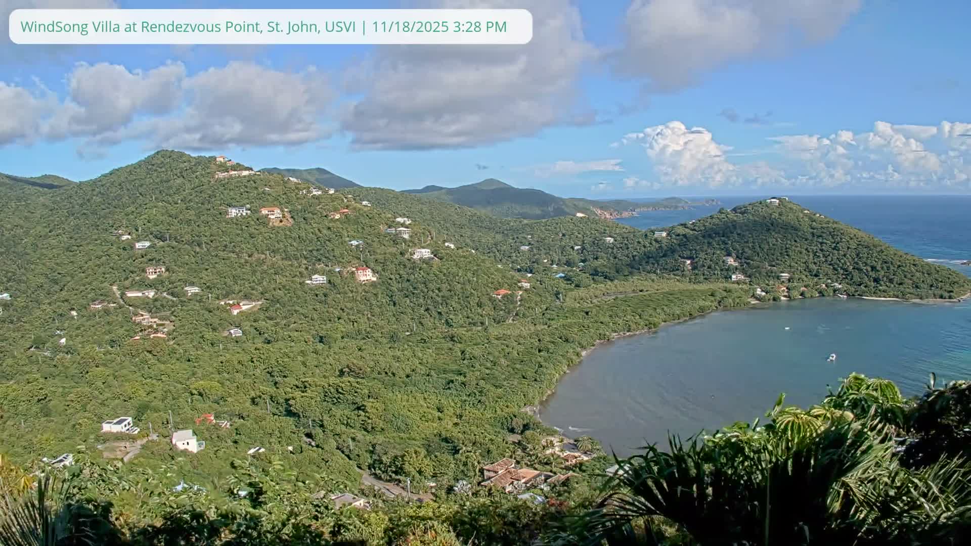St. John, Fish Bay from Rendezvous and Ditleff Live Cam - Cruz Bay, St. John, United States Virgin Islands, USA