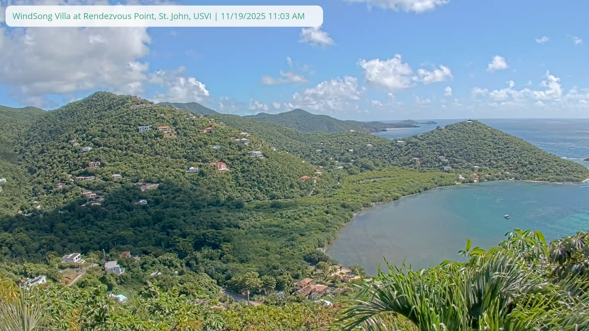St. John, Fish Bay from Rendezvous and Ditleff Live Cam - Cruz Bay, St. John, United States Virgin Islands, USA