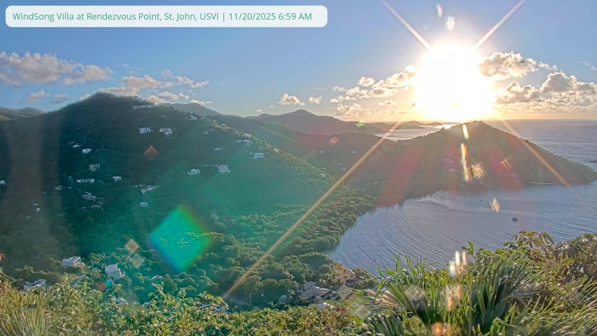 St. John, Fish Bay from Rendezvous and Ditleff Live Cam - Cruz Bay, St. John, United States Virgin Islands, USA
