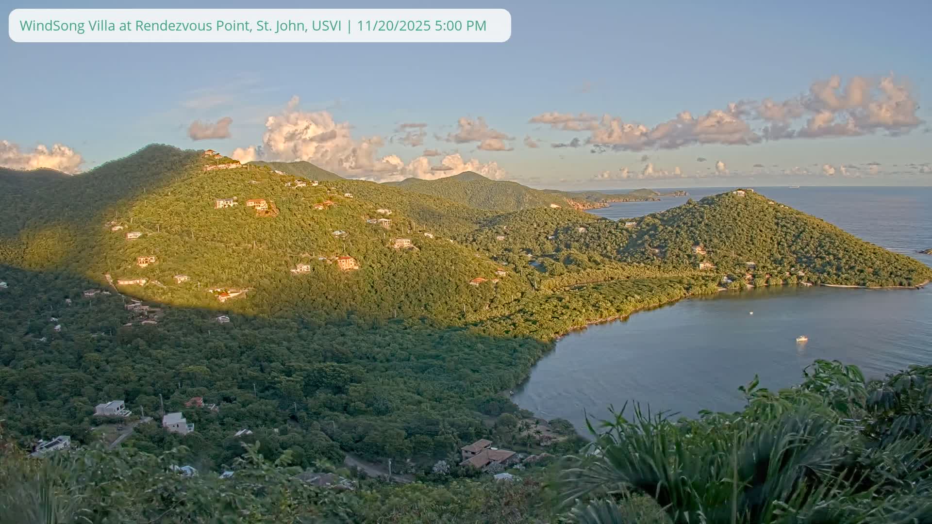 St. John, Fish Bay from Rendezvous and Ditleff Live Cam - Cruz Bay, St. John, United States Virgin Islands, USA