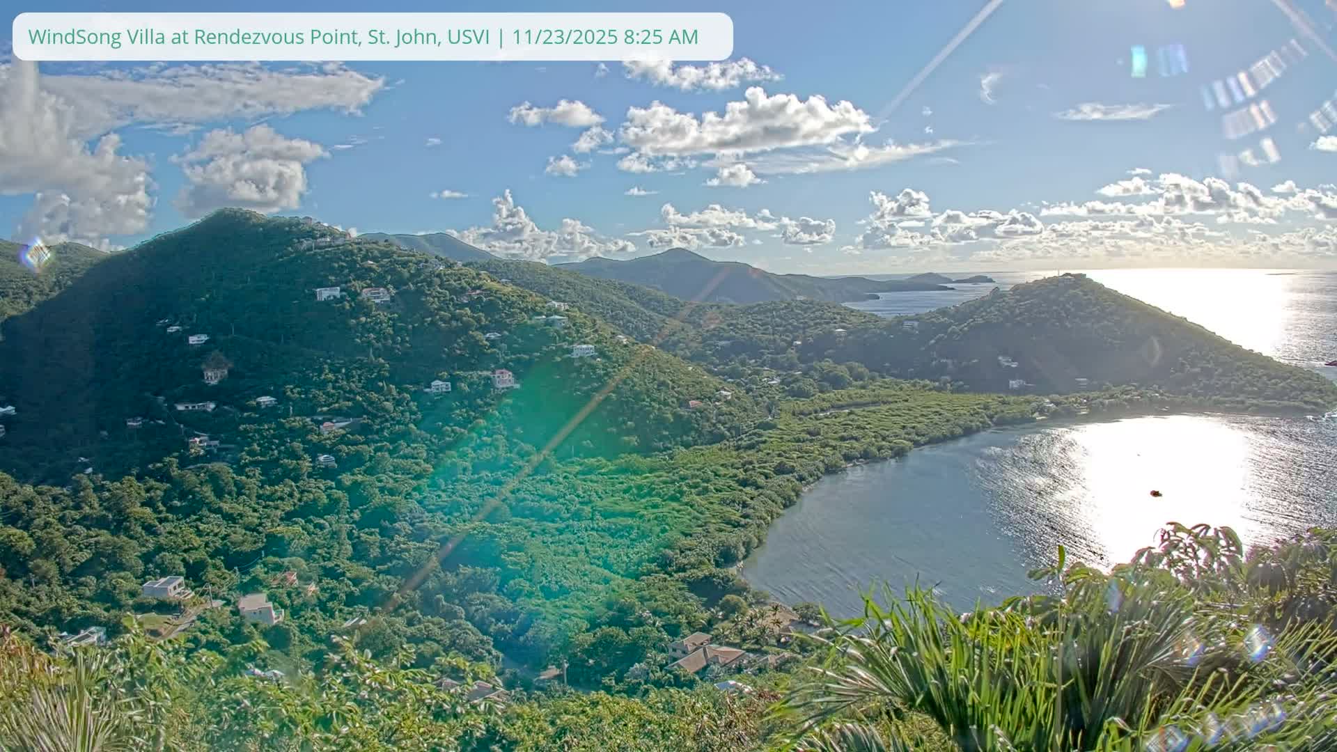 St. John, Fish Bay from Rendezvous and Ditleff Live Cam - Cruz Bay, St. John, United States Virgin Islands, USA
