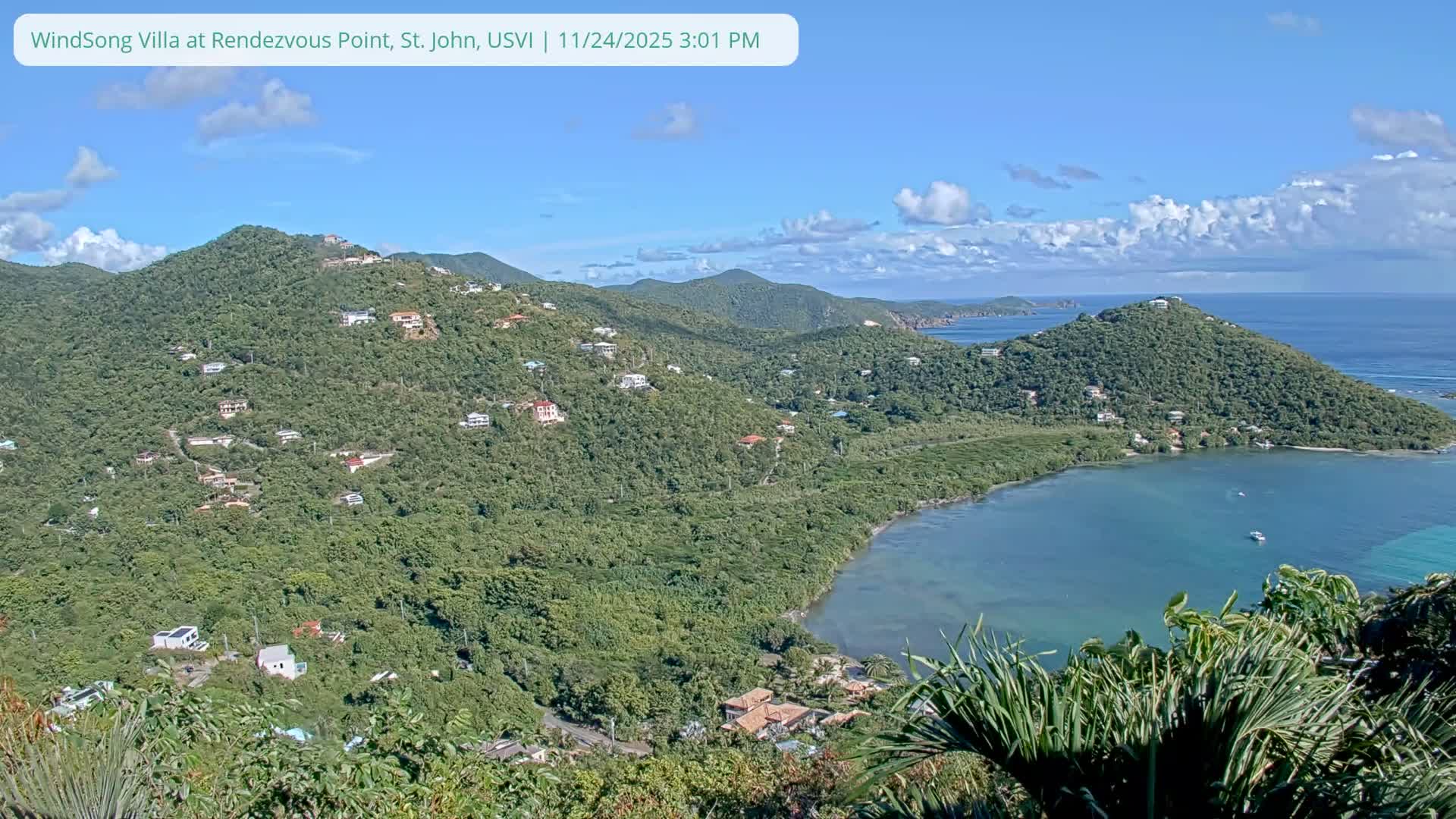 St. John, Fish Bay from Rendezvous and Ditleff Live Cam - Cruz Bay, St. John, United States Virgin Islands, USA
