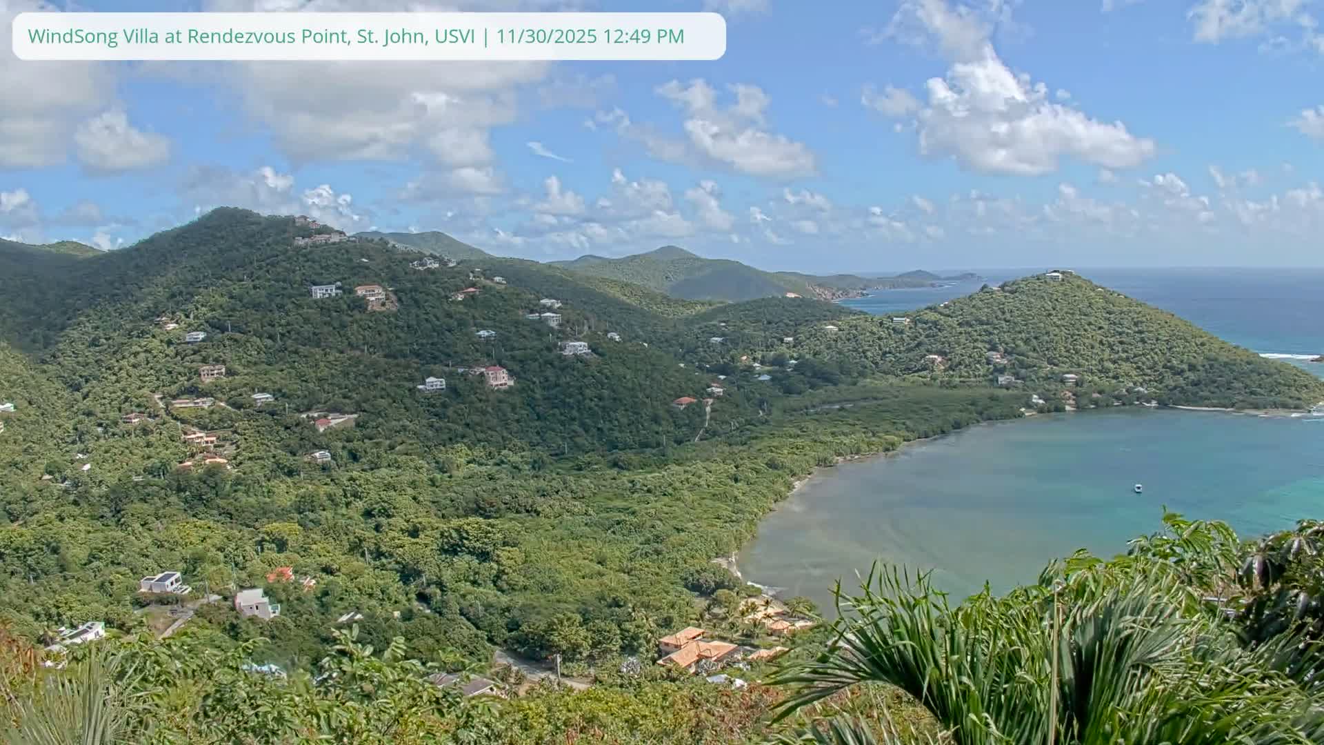 St. John, Fish Bay from Rendezvous and Ditleff Live Cam - Cruz Bay, St. John, United States Virgin Islands, USA