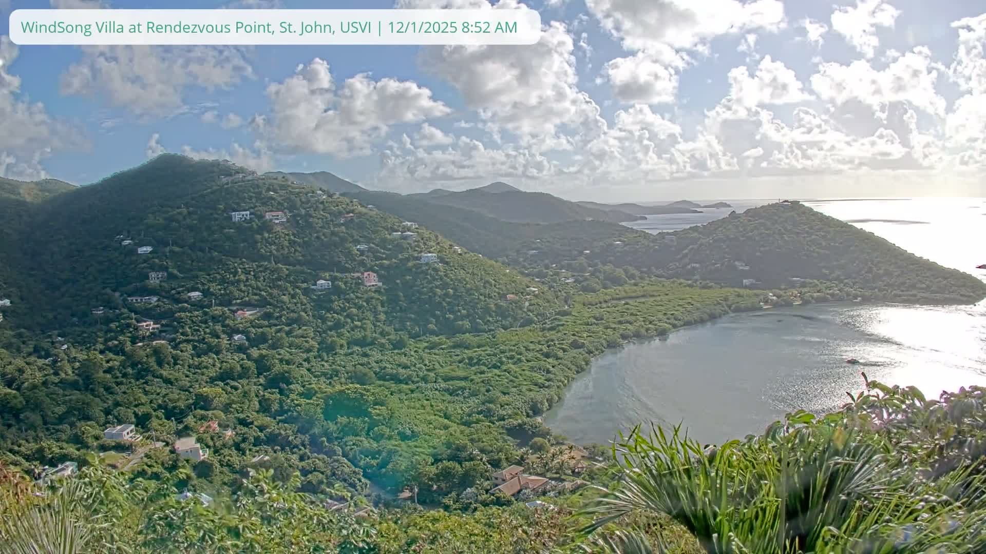 St. John, Fish Bay from Rendezvous and Ditleff Live Cam - Cruz Bay, St. John, United States Virgin Islands, USA