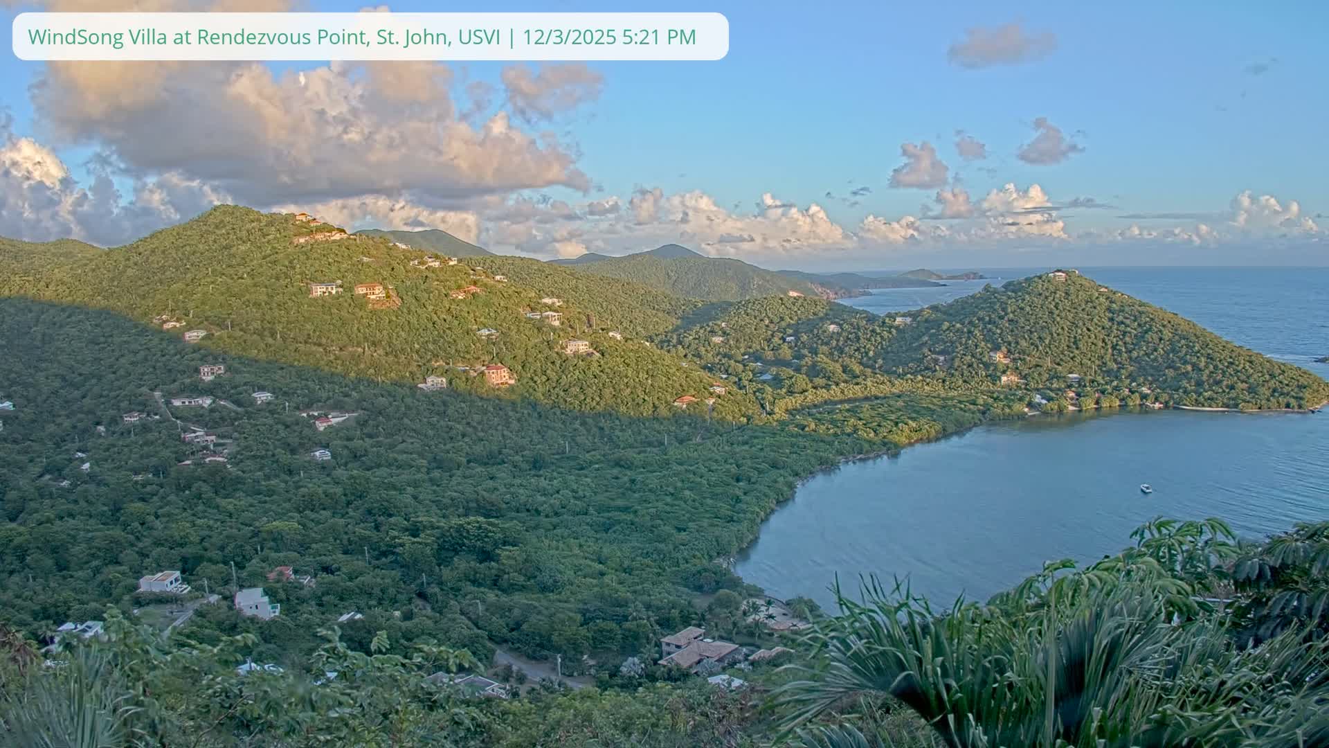 St. John, Fish Bay from Rendezvous and Ditleff Live Cam - Cruz Bay, St. John, United States Virgin Islands, USA