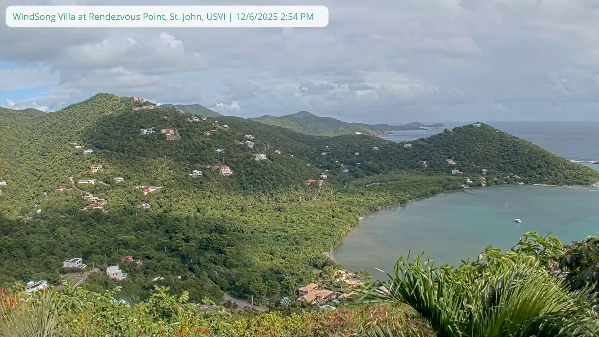 St. John, Fish Bay from Rendezvous and Ditleff Live Cam - Cruz Bay, St. John, United States Virgin Islands, USA