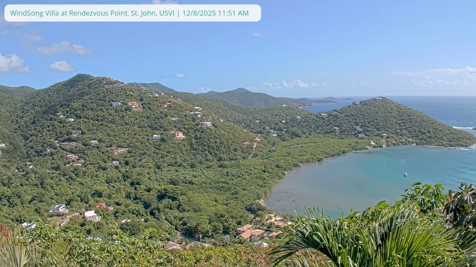 St. John, Fish Bay from Rendezvous and Ditleff Live Cam - Cruz Bay, St. John, United States Virgin Islands, USA