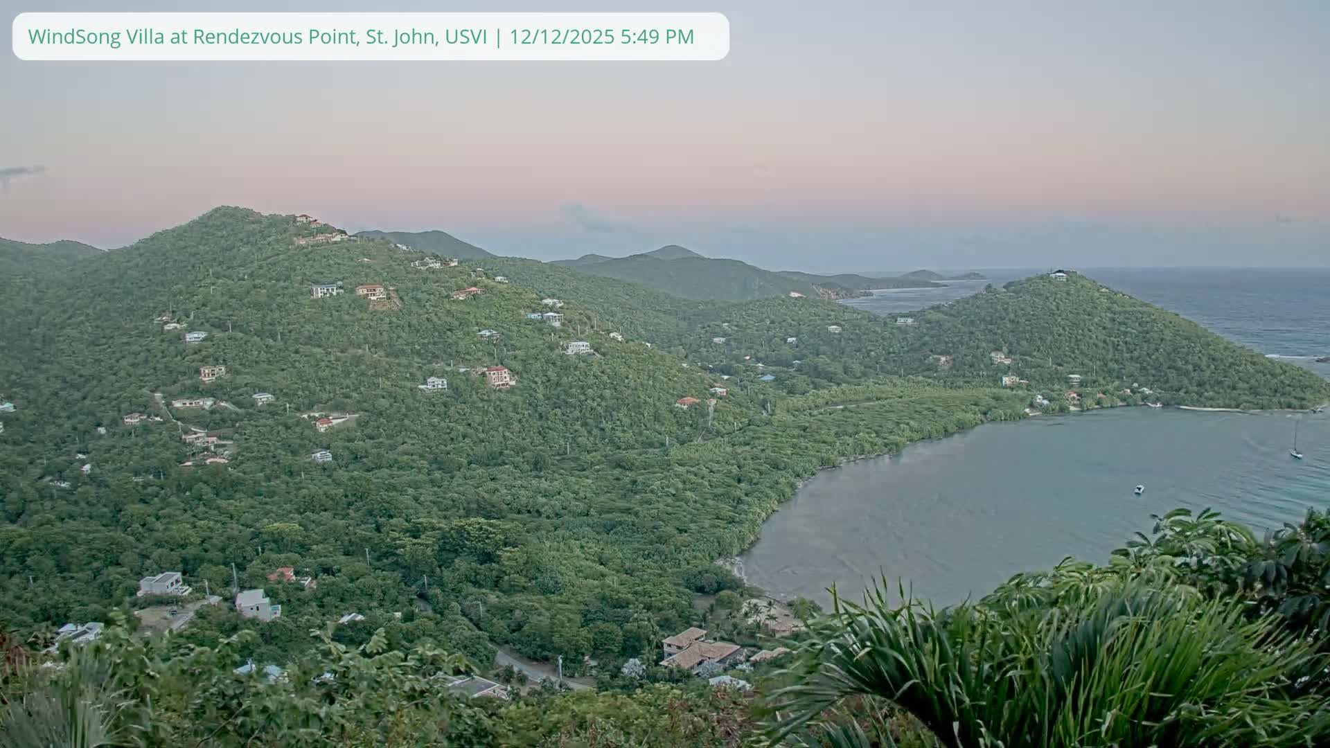 St. John, Fish Bay from Rendezvous and Ditleff Live Cam - Cruz Bay, St. John, United States Virgin Islands, USA