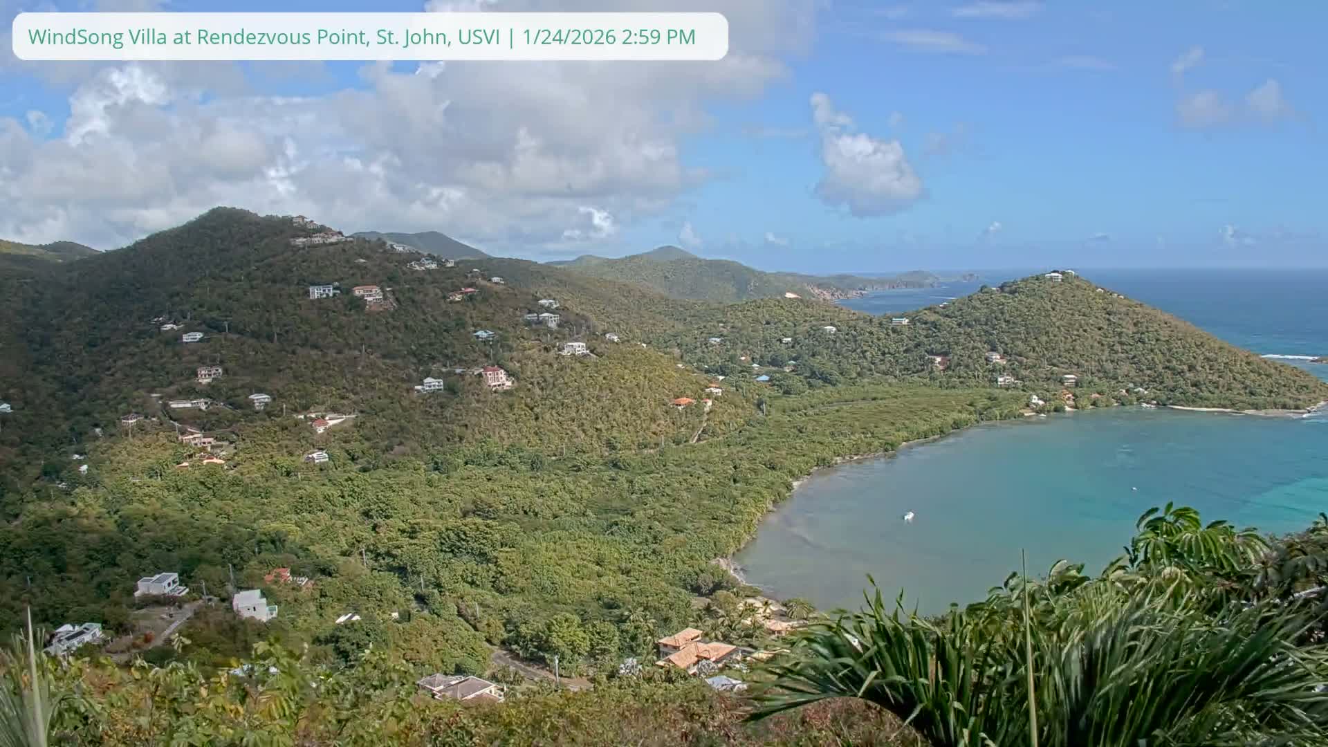 St. John, Fish Bay from Rendezvous and Ditleff Live Cam - Cruz Bay, St. John, United States Virgin Islands, USA