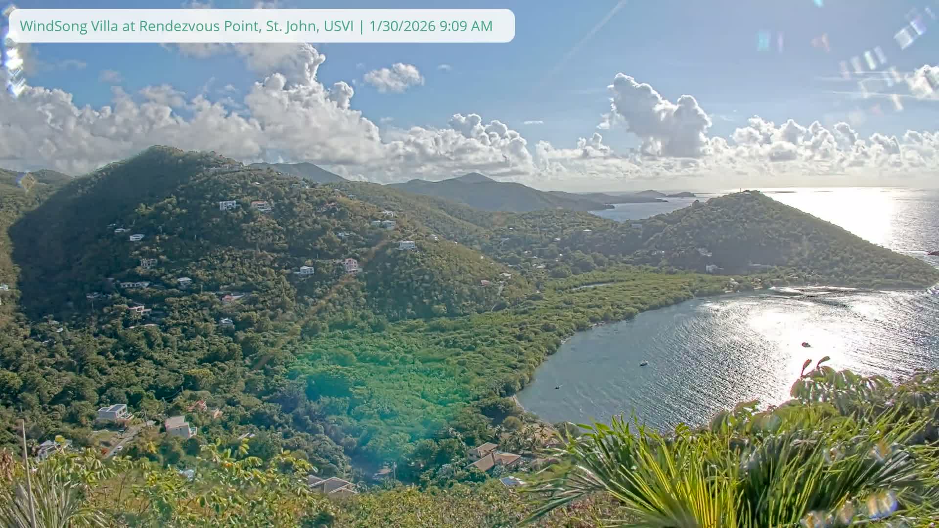 St. John, Fish Bay from Rendezvous and Ditleff Live Cam - Cruz Bay, St. John, United States Virgin Islands, USA
