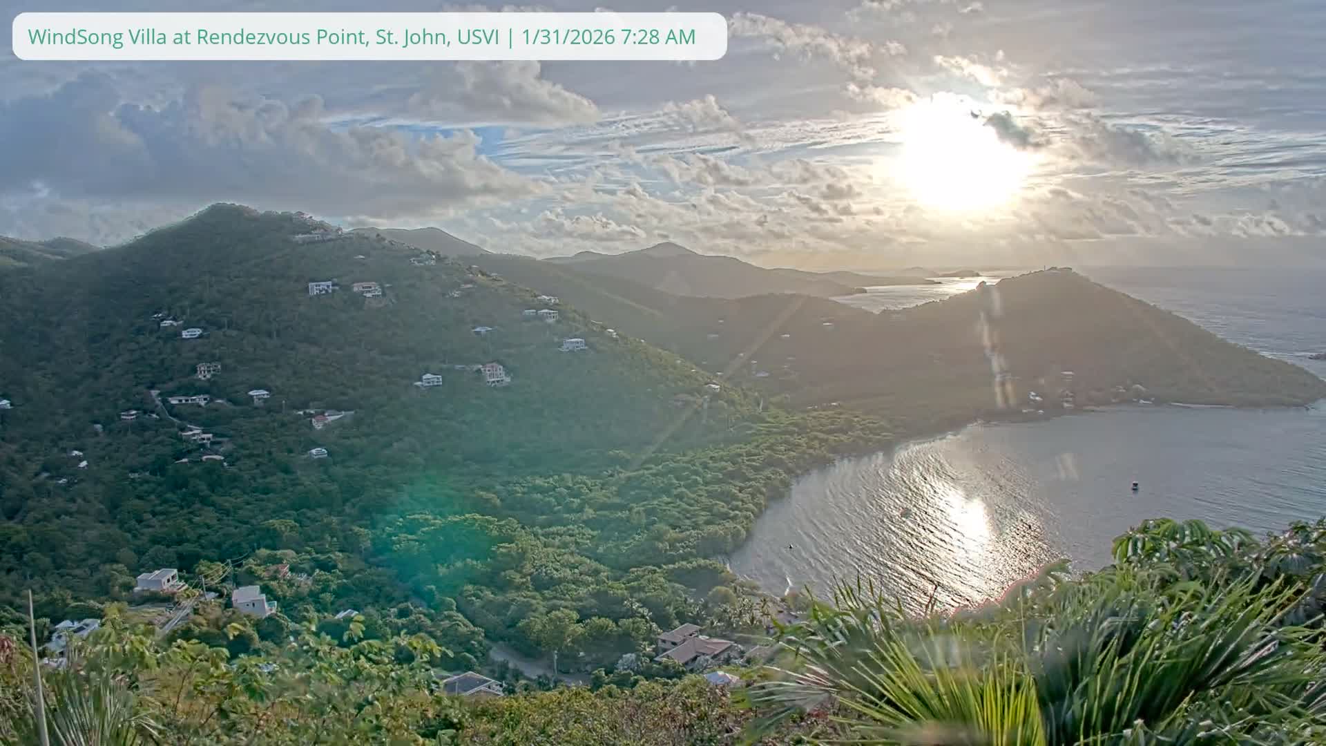 St. John, Fish Bay from Rendezvous and Ditleff Live Cam - Cruz Bay, St. John, United States Virgin Islands, USA