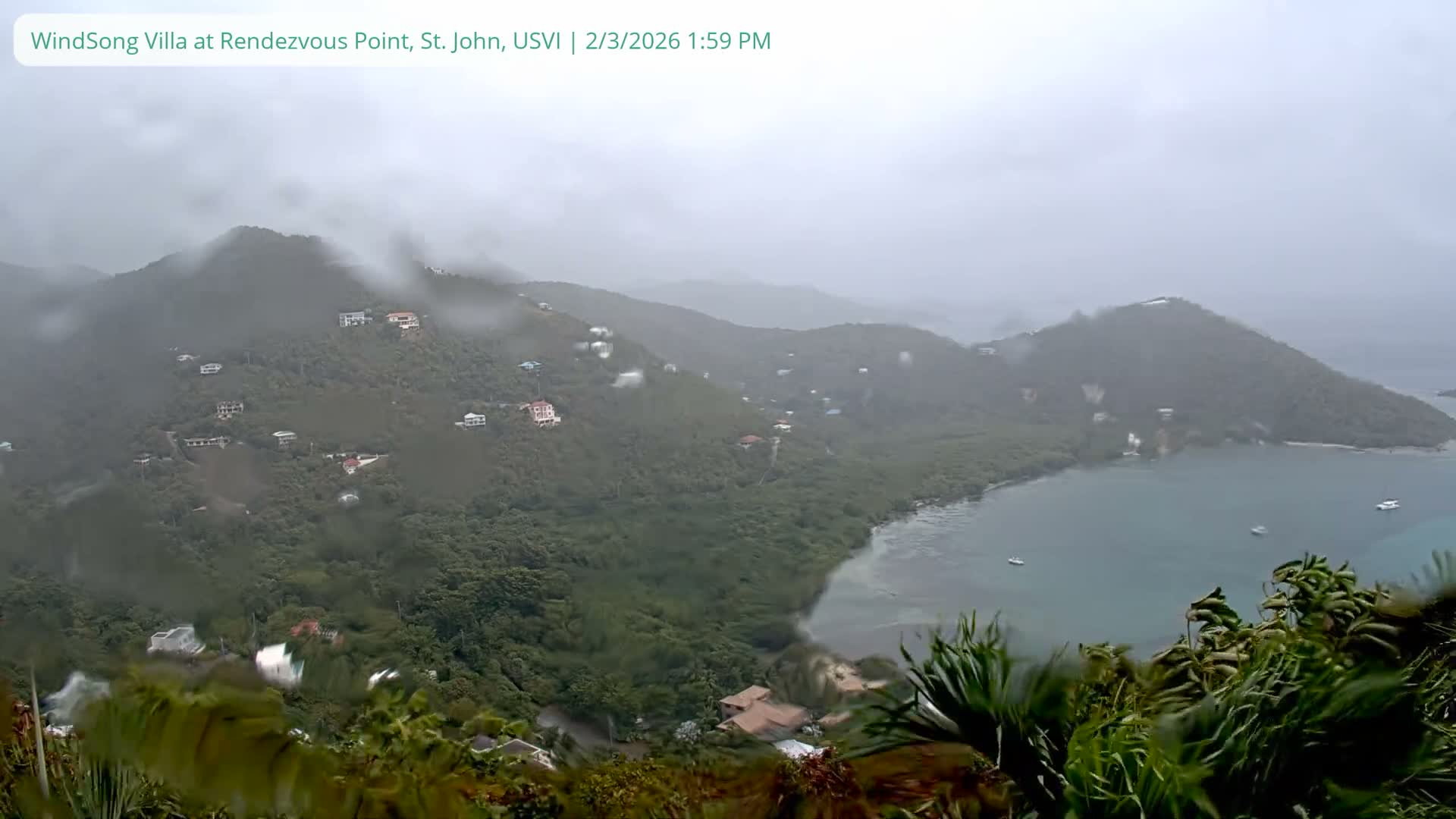 St. John, Fish Bay from Rendezvous and Ditleff Live Cam - Cruz Bay, St. John, United States Virgin Islands, USA