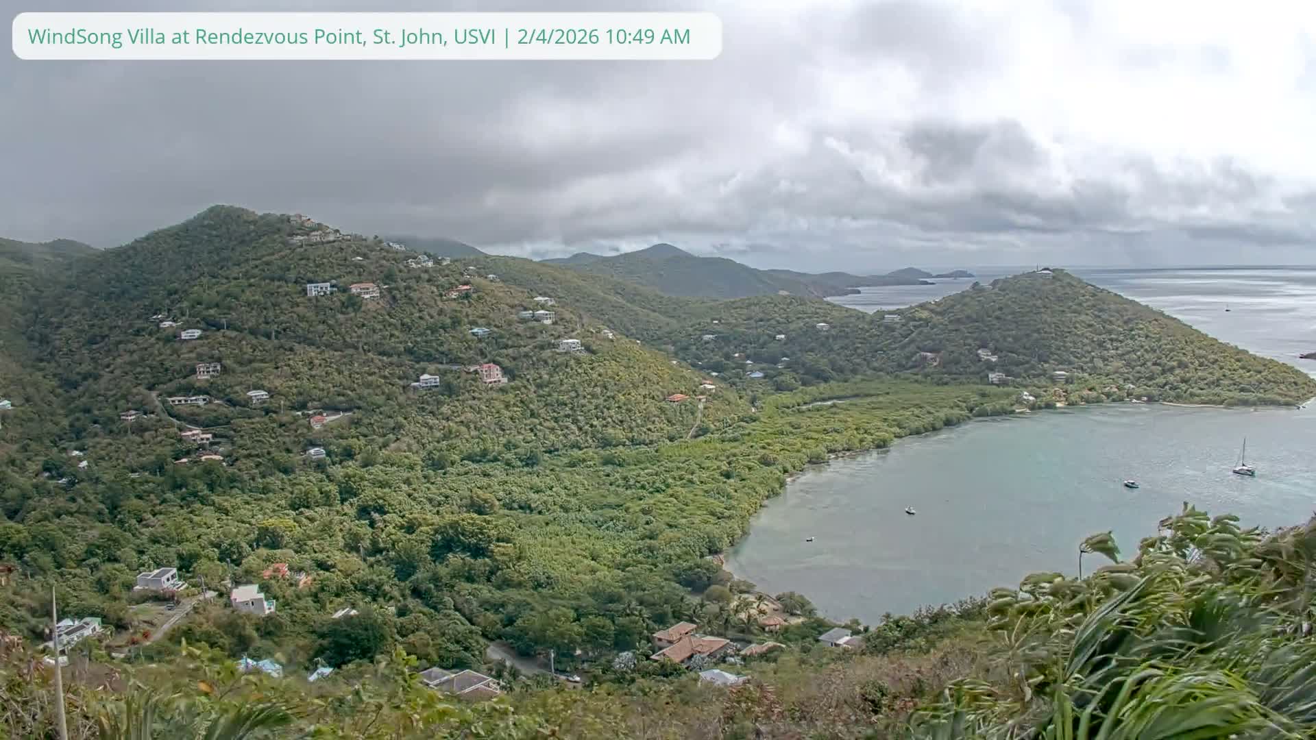St. John, Fish Bay from Rendezvous and Ditleff Live Cam - Cruz Bay, St. John, United States Virgin Islands, USA