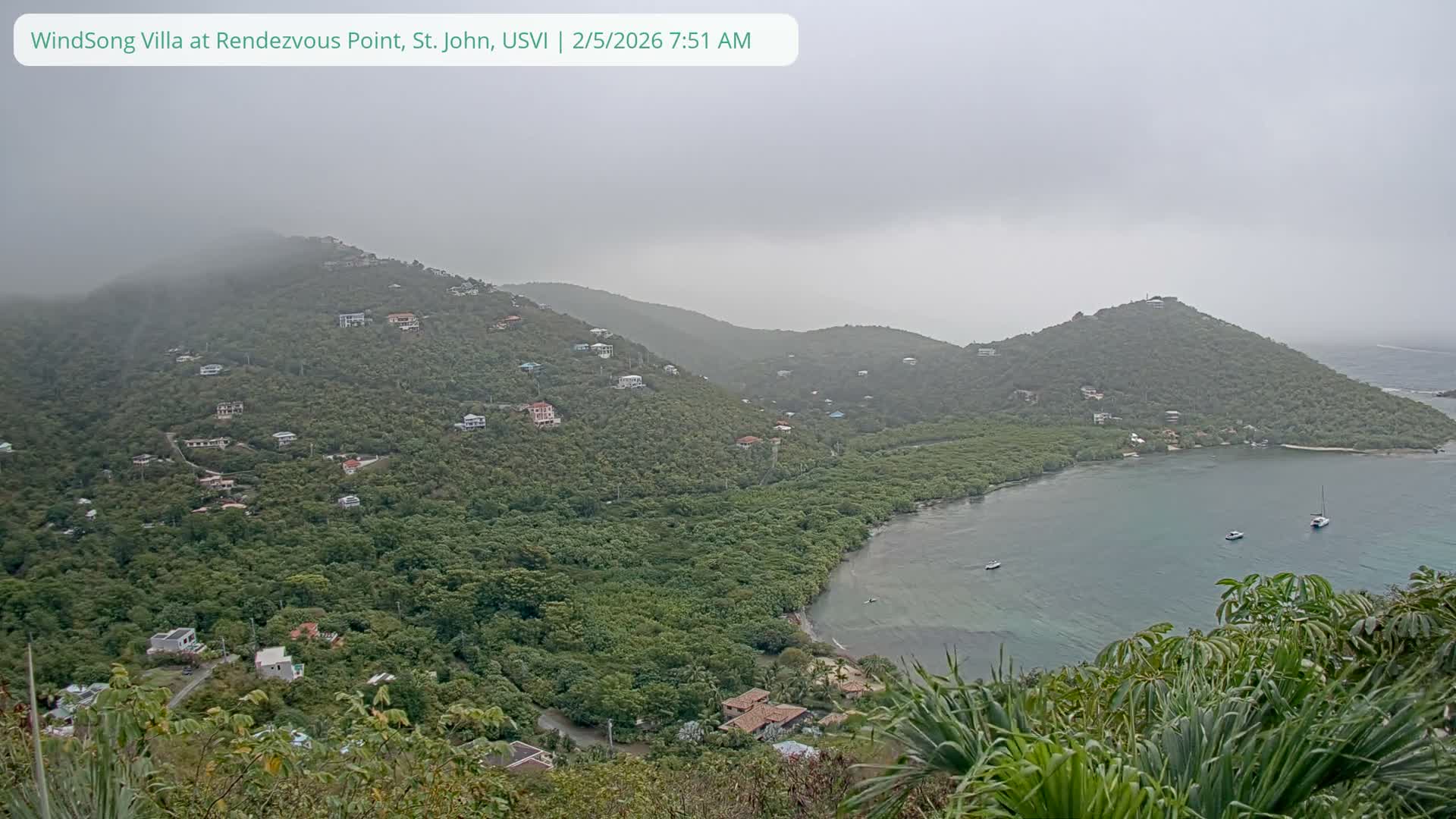 St. John, Fish Bay from Rendezvous and Ditleff Live Cam - Cruz Bay, St. John, United States Virgin Islands, USA