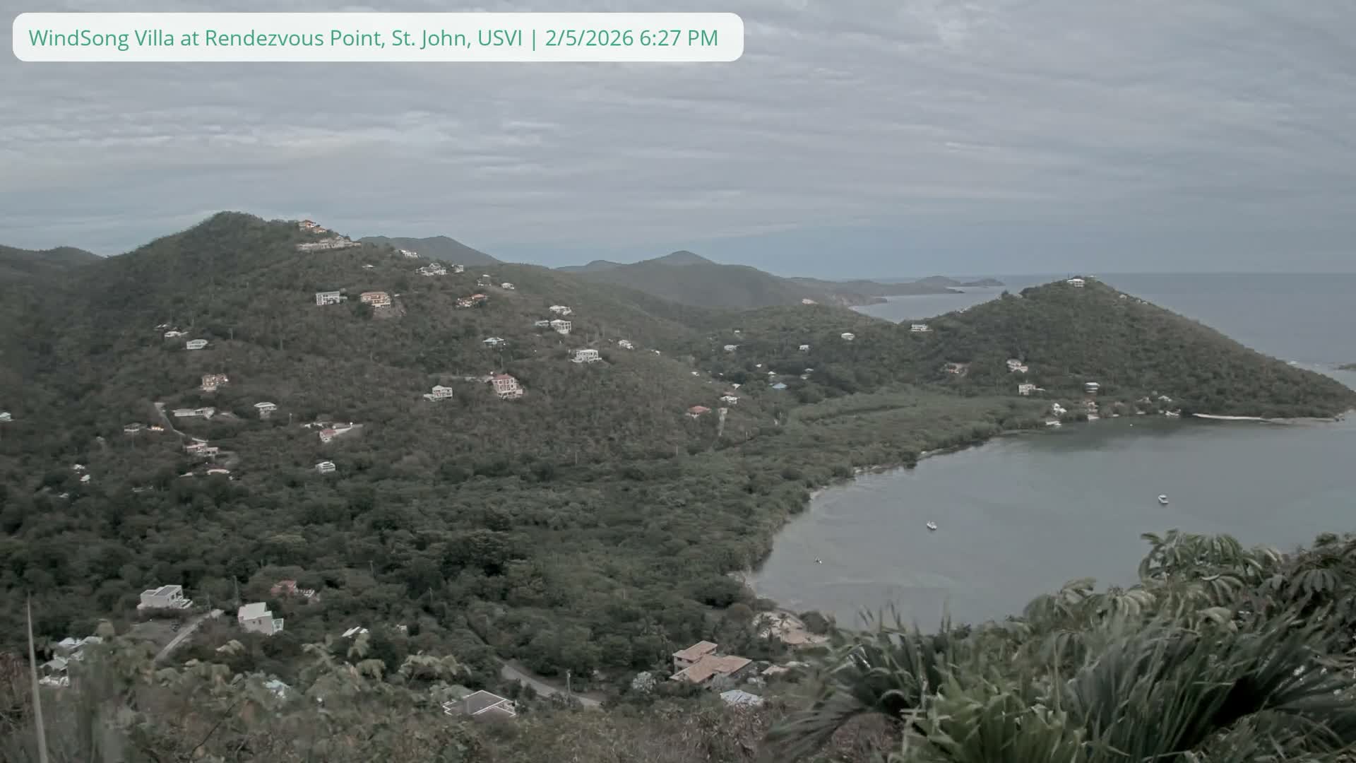 St. John, Fish Bay from Rendezvous and Ditleff Live Cam - Cruz Bay, St. John, United States Virgin Islands, USA
