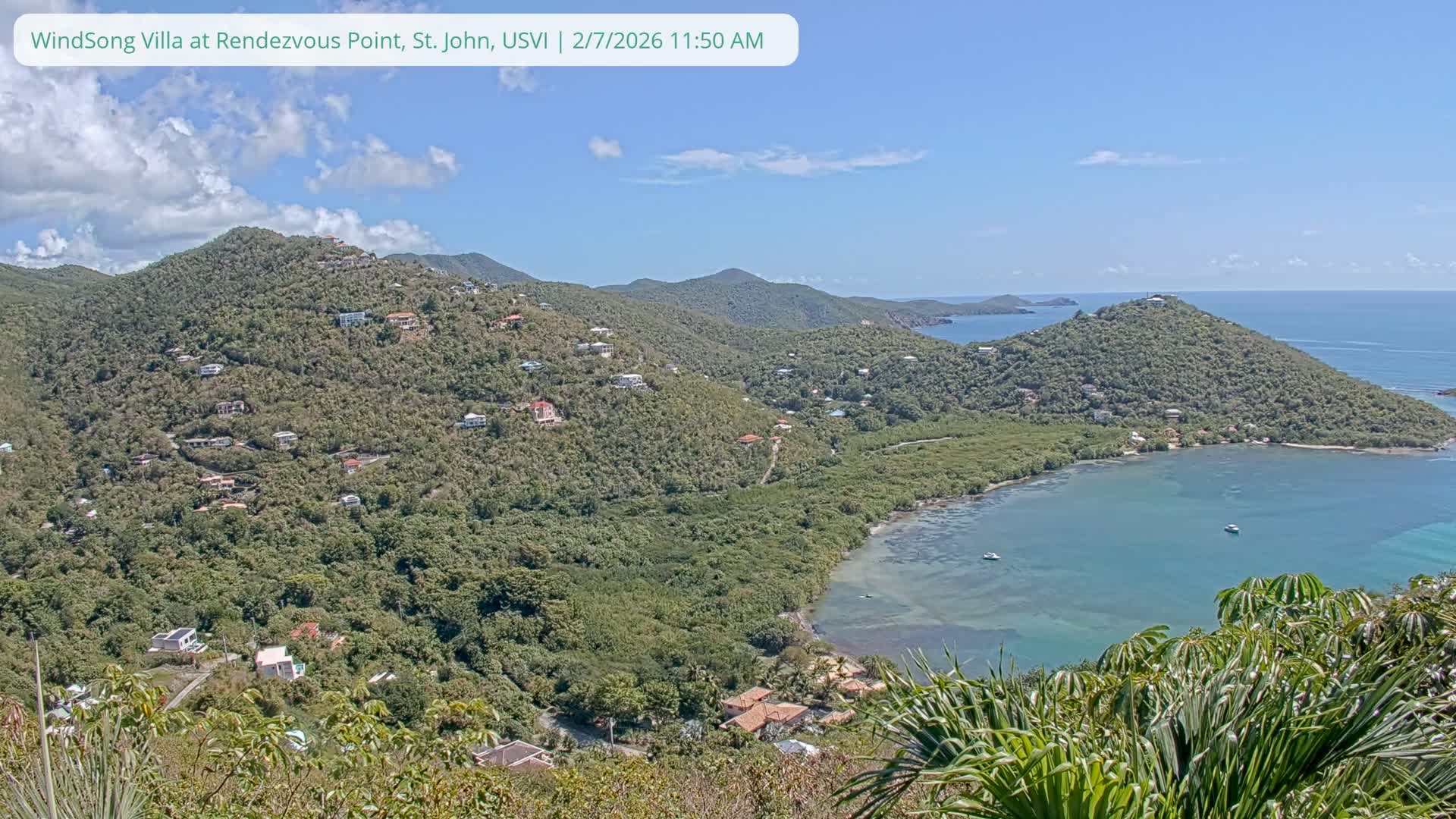 St. John, Fish Bay from Rendezvous and Ditleff Live Cam - Cruz Bay, St. John, United States Virgin Islands, USA