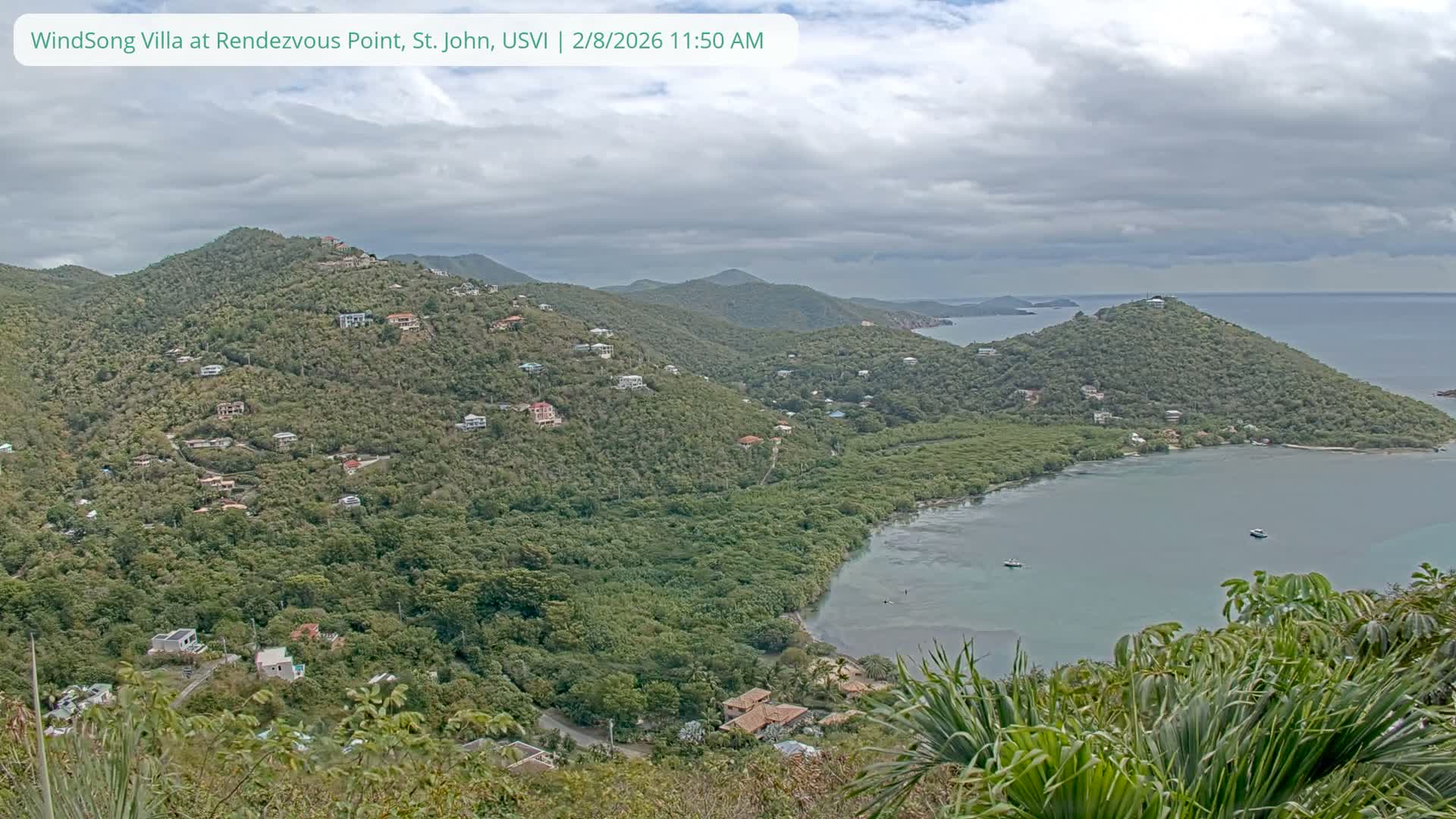 St. John, Fish Bay from Rendezvous and Ditleff Live Cam - Cruz Bay, St. John, United States Virgin Islands, USA