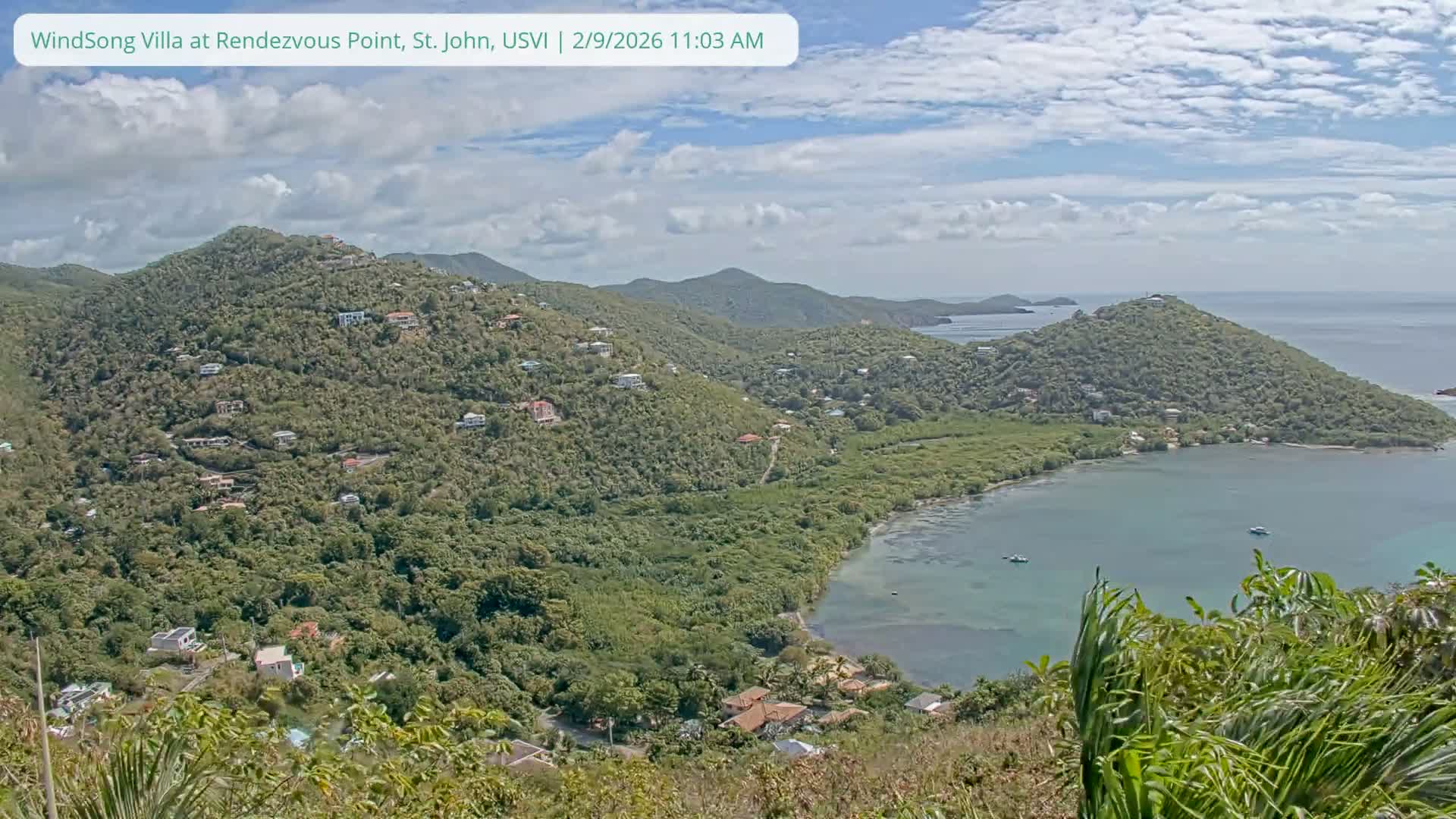 St. John, Fish Bay from Rendezvous and Ditleff Live Cam - Cruz Bay, St. John, United States Virgin Islands, USA